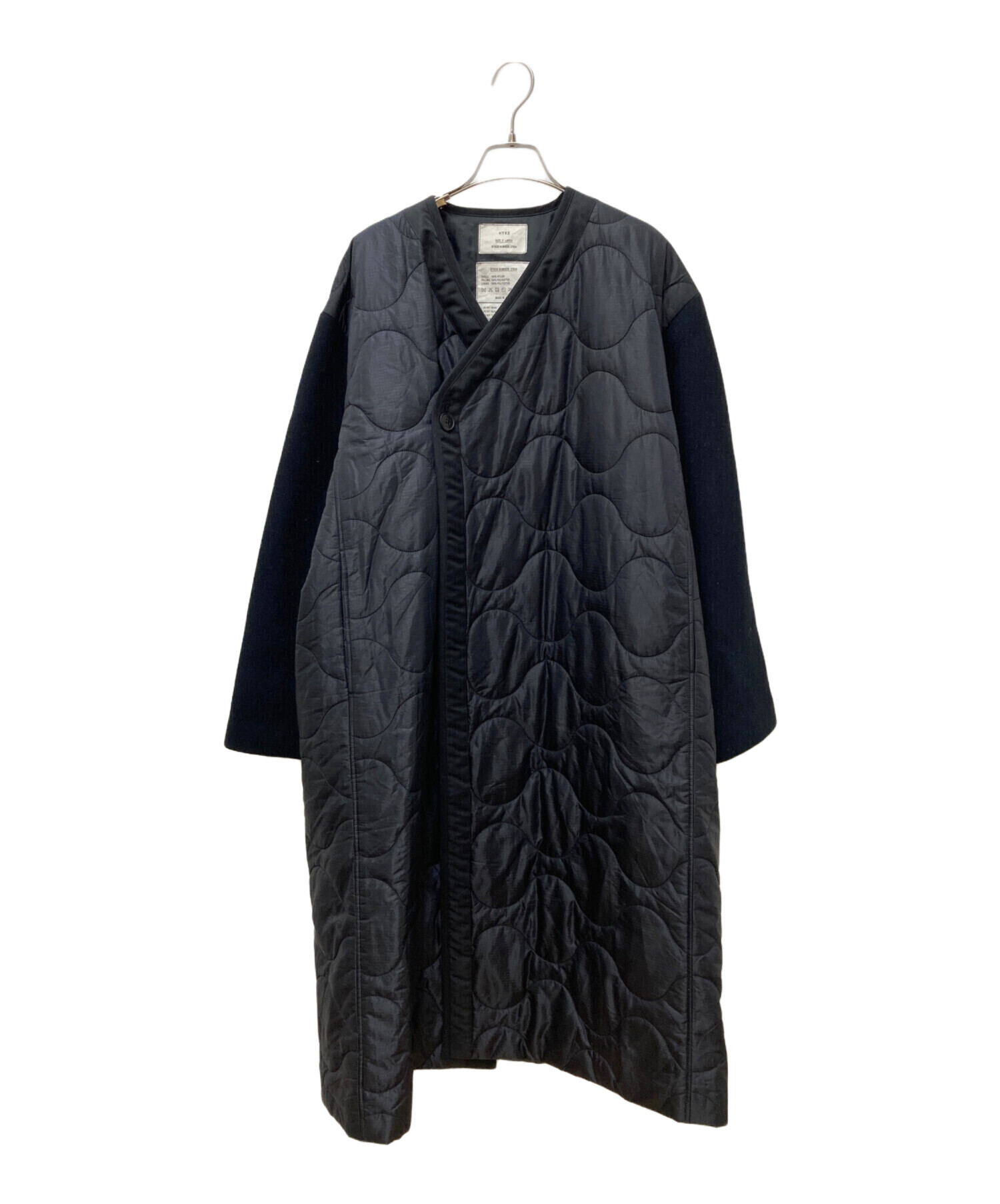 中古・古着通販】HYKE (ハイク) QUILTING COAT ブラック サイズ:SIZE 3