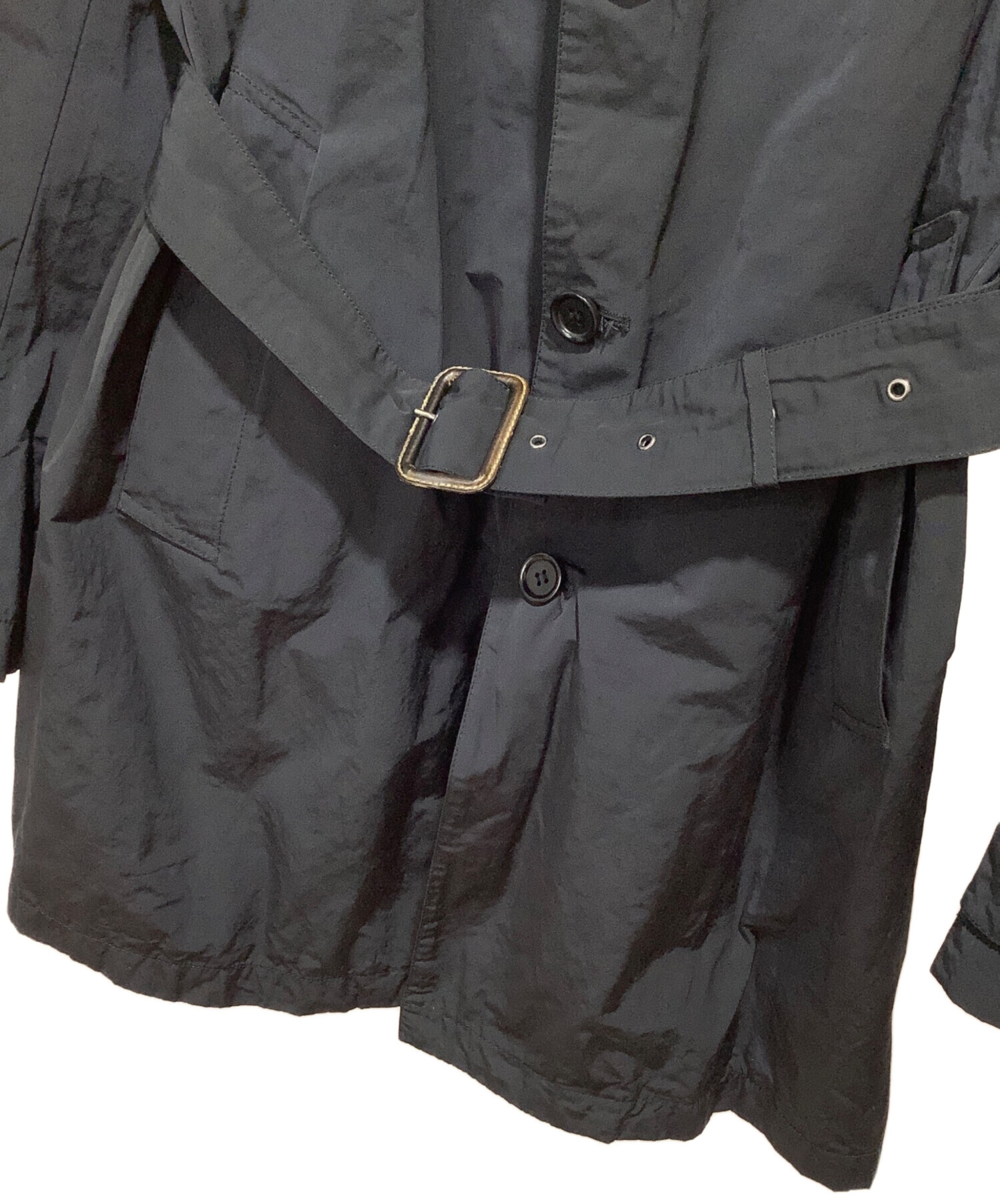 中古・古着通販】ASPESI (アスペジ) ステンカラーコート ブラック