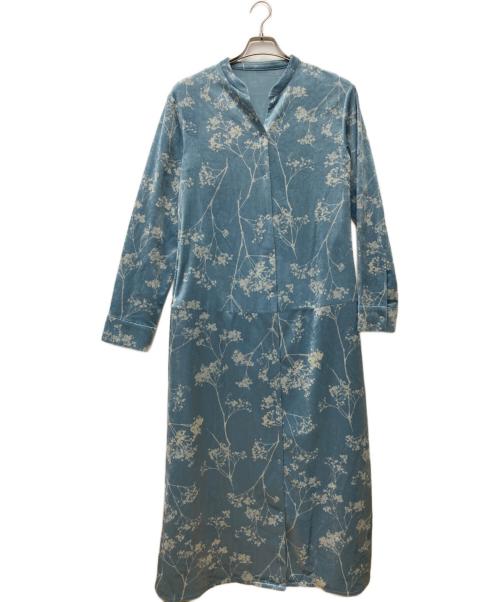 中古・古着通販】Rumche (ラム・シェ) ベロアロングワンピース ブルー