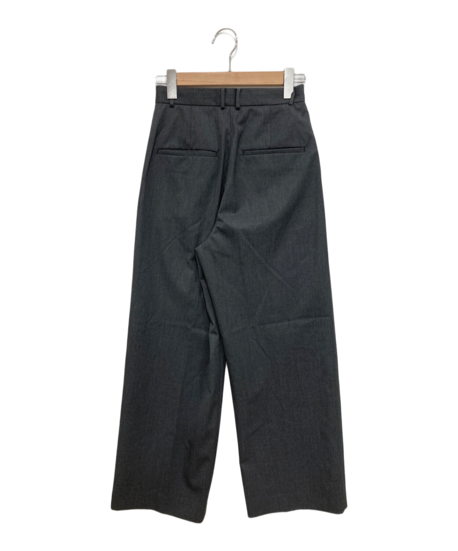 中古・古着通販】ATON (エイトン) ウールギャバジンタックワイドパンツ