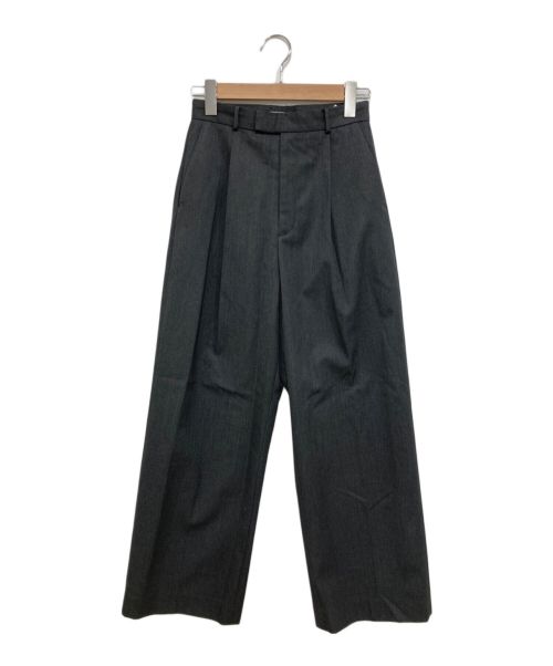 中古・古着通販】ATON (エイトン) ウールギャバジンタックワイドパンツ