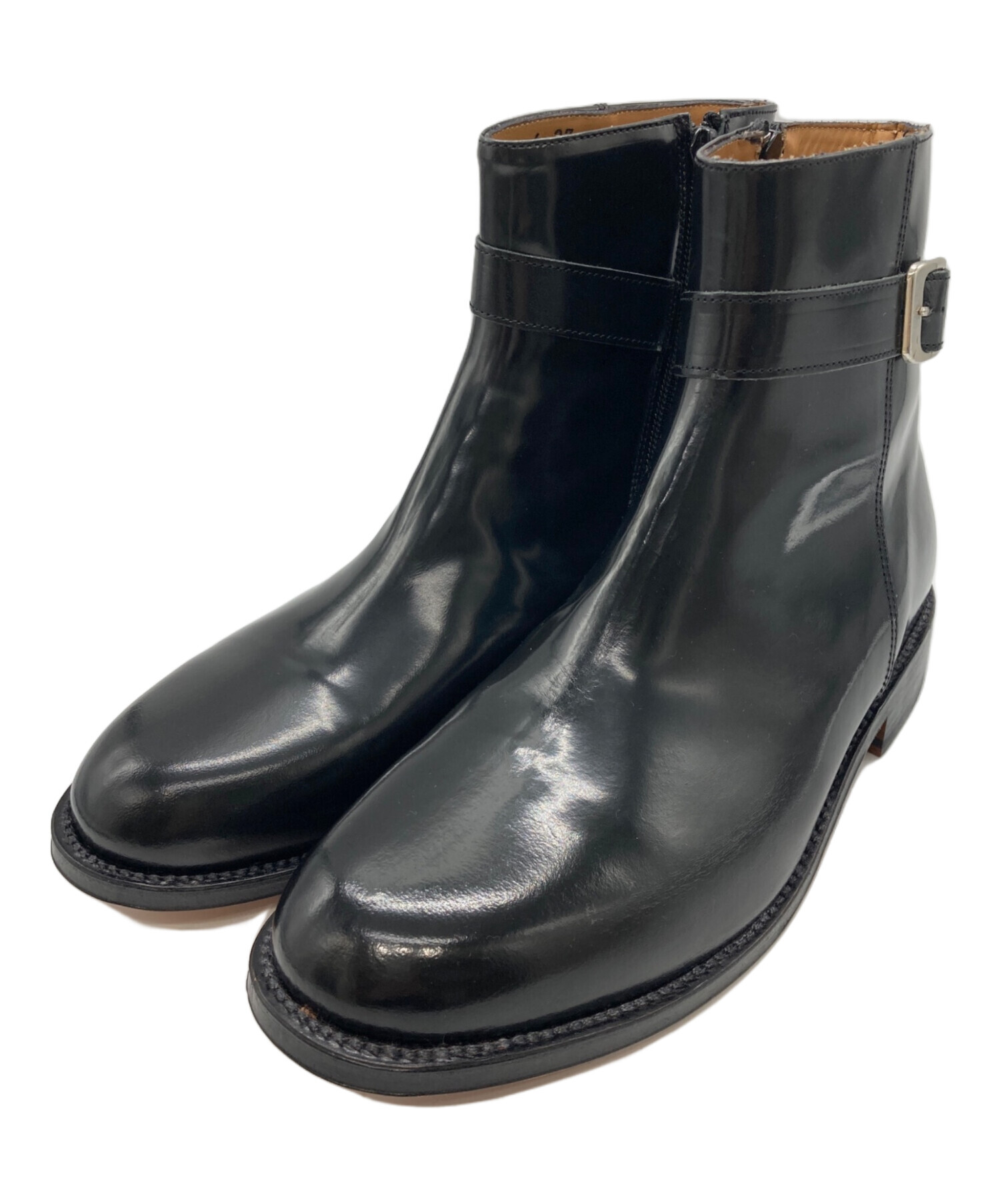 中古・古着通販】palanco (パランコ) ベルトショートブーツ ブラック 