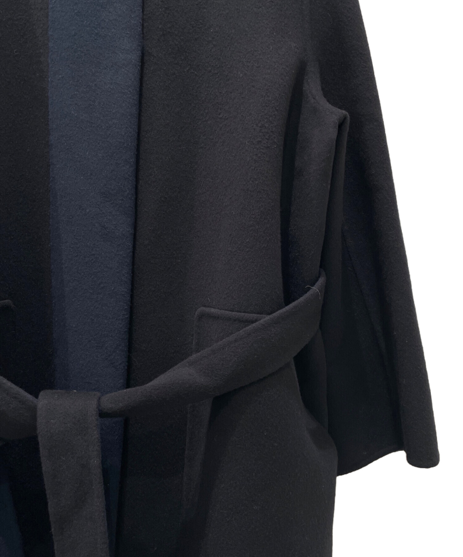 中古・古着通販】HERMES (エルメス) カシミヤ ロング コート ネイビー