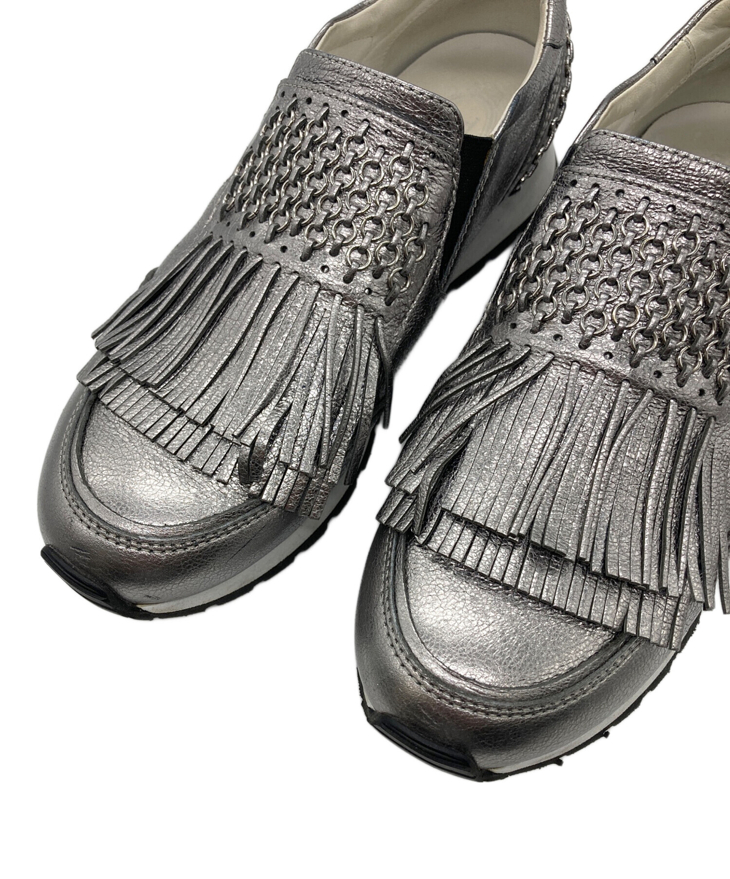 中古・古着通販】TOD'S (トッズ) フリンジスニーカー シルバー サイズ