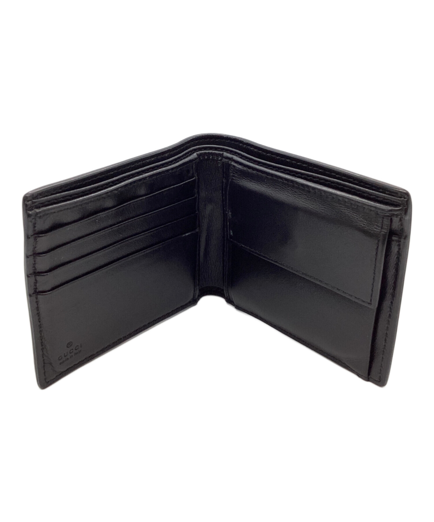 中古・古着通販】GUCCI (グッチ) 2つ折り財布 ブラック｜ブランド
