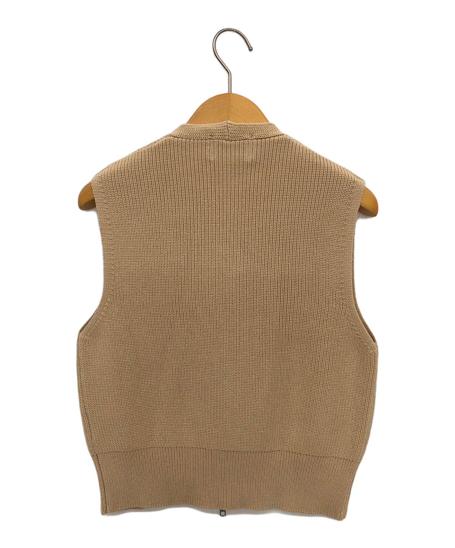 中古・古着通販】CLANE (クラネ) ZIP COMPACT KNIT VEST ベージュ