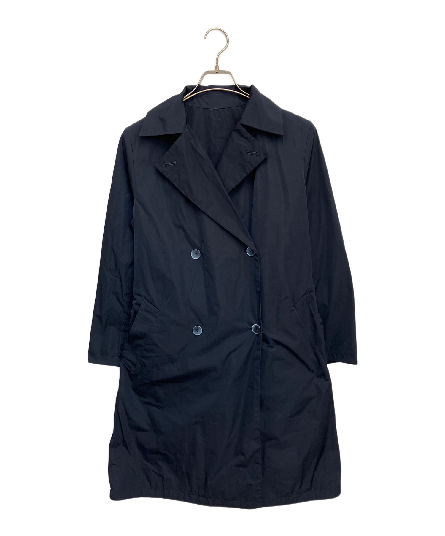 美品 Max Mara マックスマーラ ベルテッドコート ジャケット 36 ネイビー  レディース 古着 中古 USED Max Mara（マックスマーラ） 美品 ベルテッドコート ジャケット 36