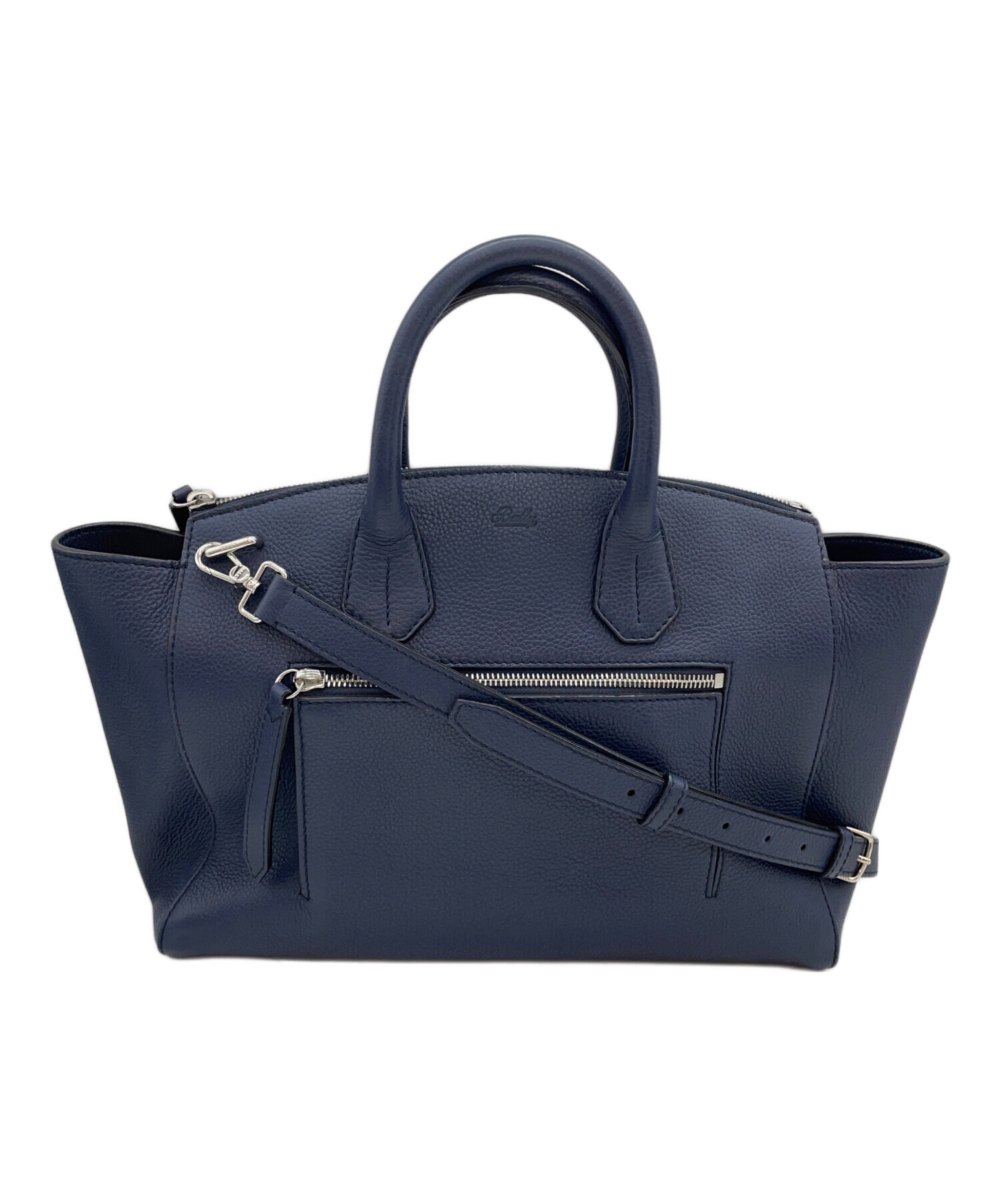 美品 BALLY バリー 2way ビジネスバッグ シボ革 ネイビー ショルダー 美品 BALLY バリー 2way ビジネスバッグ シボ革 ネイビー ショルダー