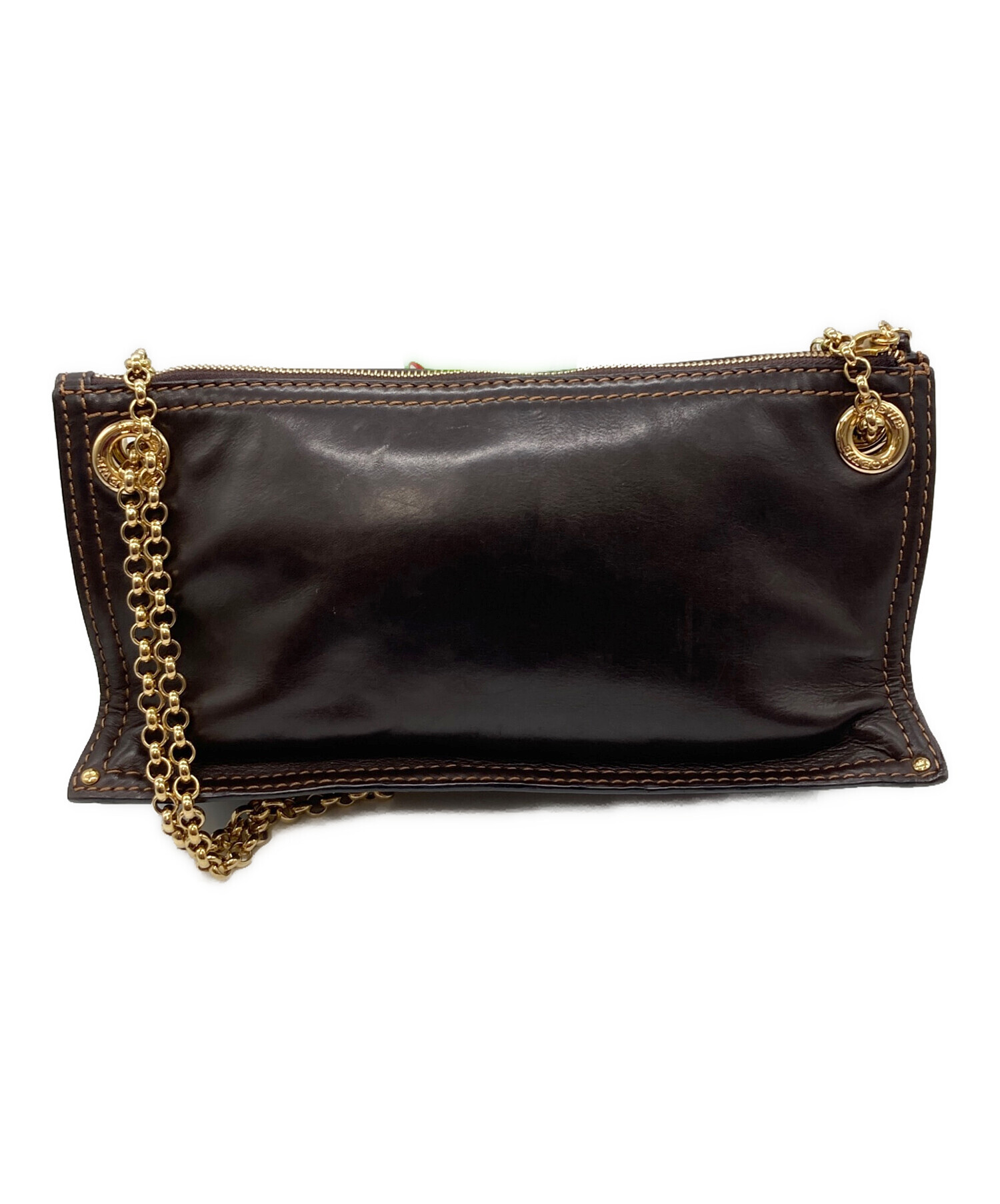 中古・古着通販】LOEWE (ロエベ) チェーンショルダーバッグ ブラウン 