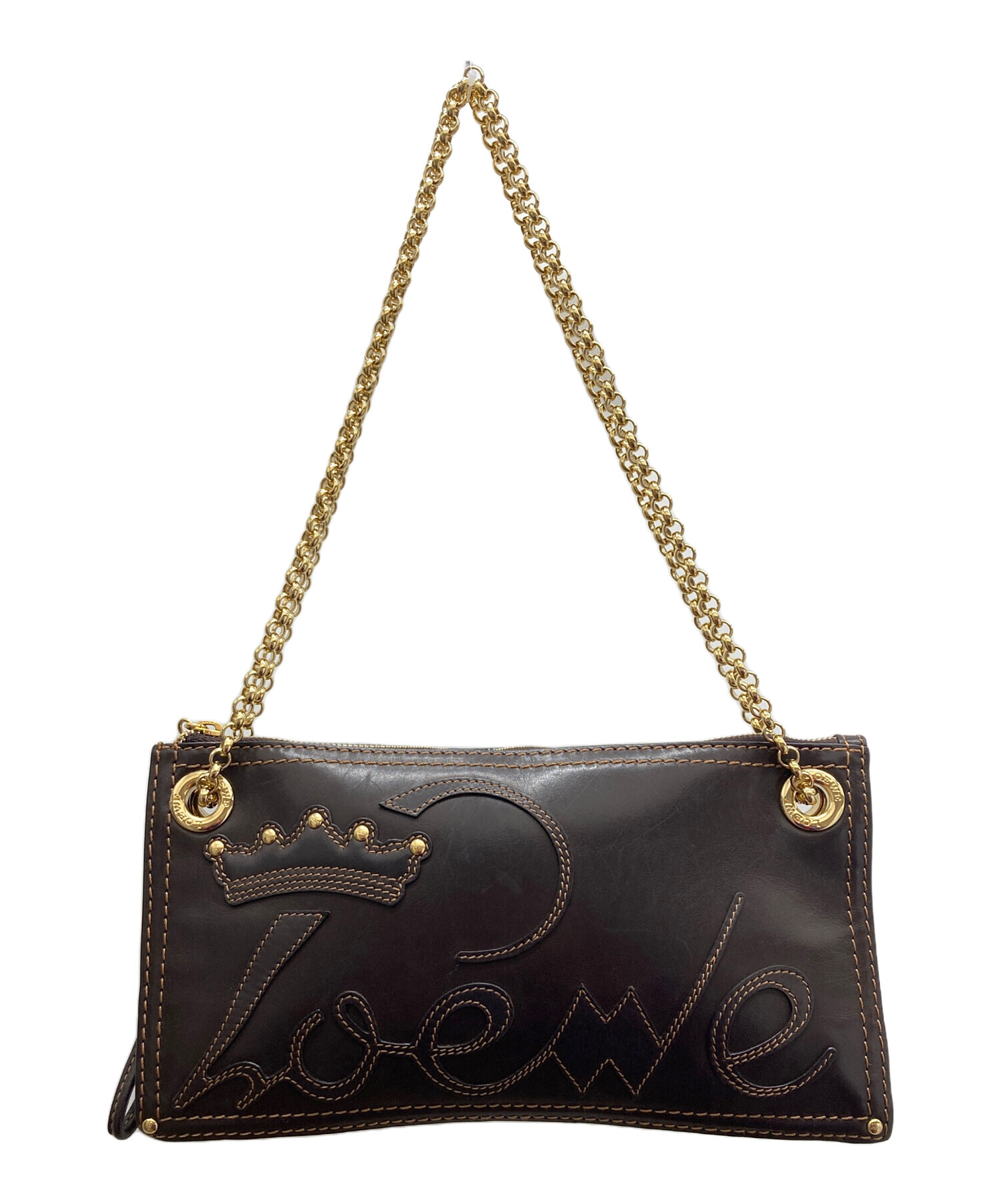 ロエベ LOEWEチェーンショルダーバッグ レザー