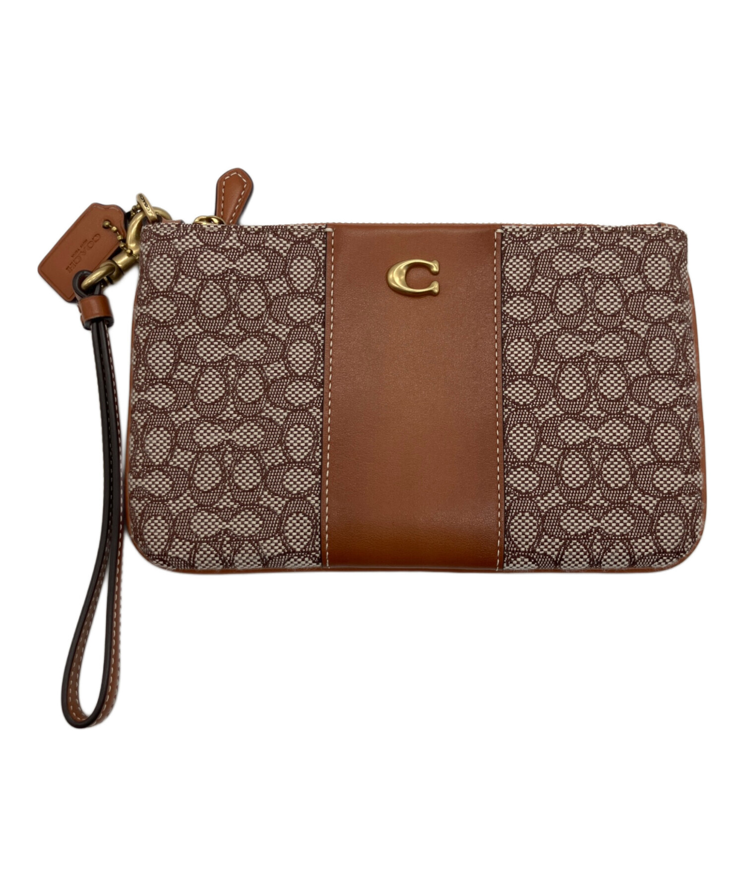 ビンテージ 未使用 COACH ブラウン化粧ポーチ 鏡付き ビンテージ 未使用 COACH ブラウン化粧ポーチ 鏡付き 中古・古着通販