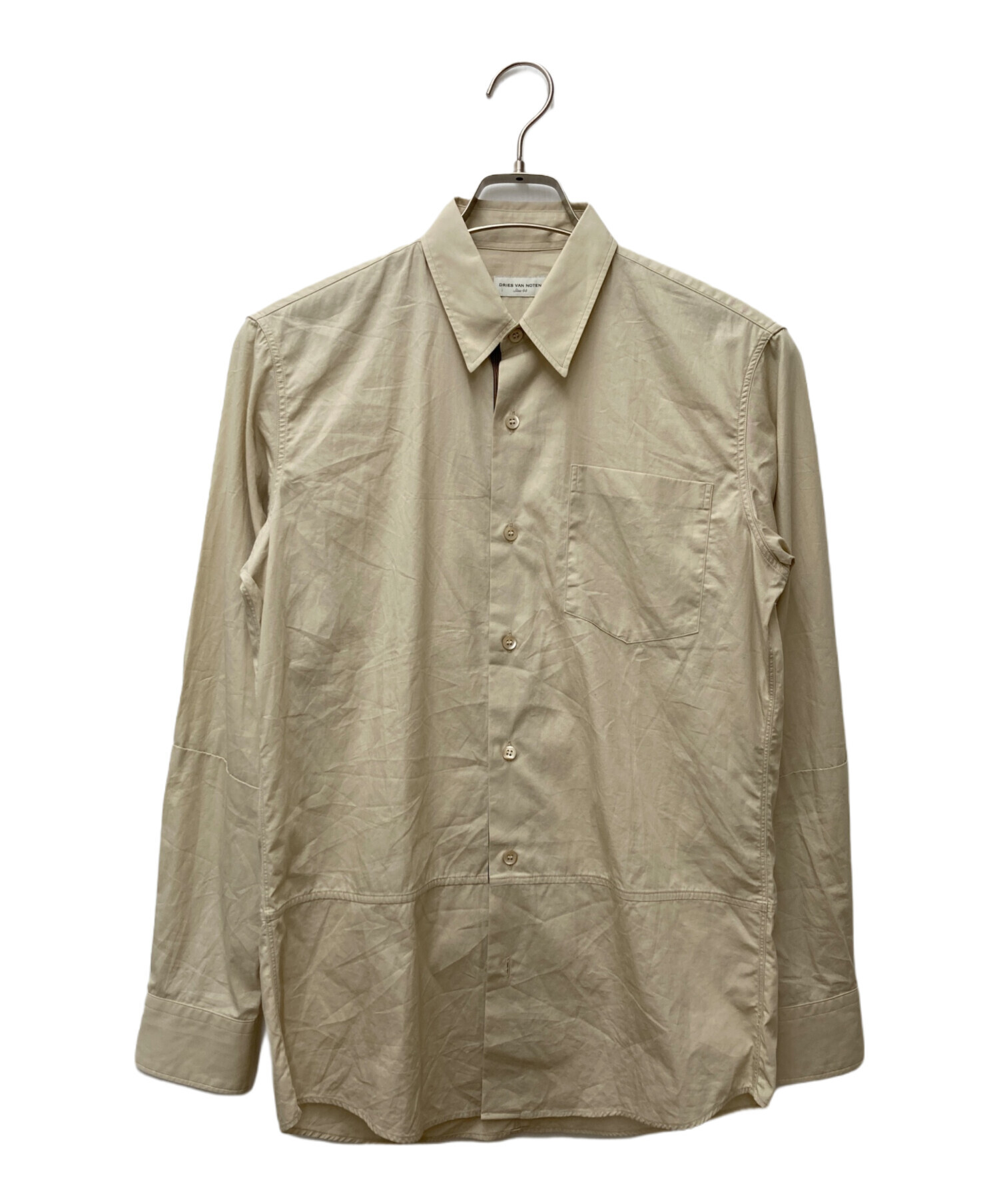 DRIES VAN NOTEN ベージュ長袖シャツ　イタリア製 中古・古着通販】DRIES VAN NOTEN (ドリスヴァンノッテン) ドレス
