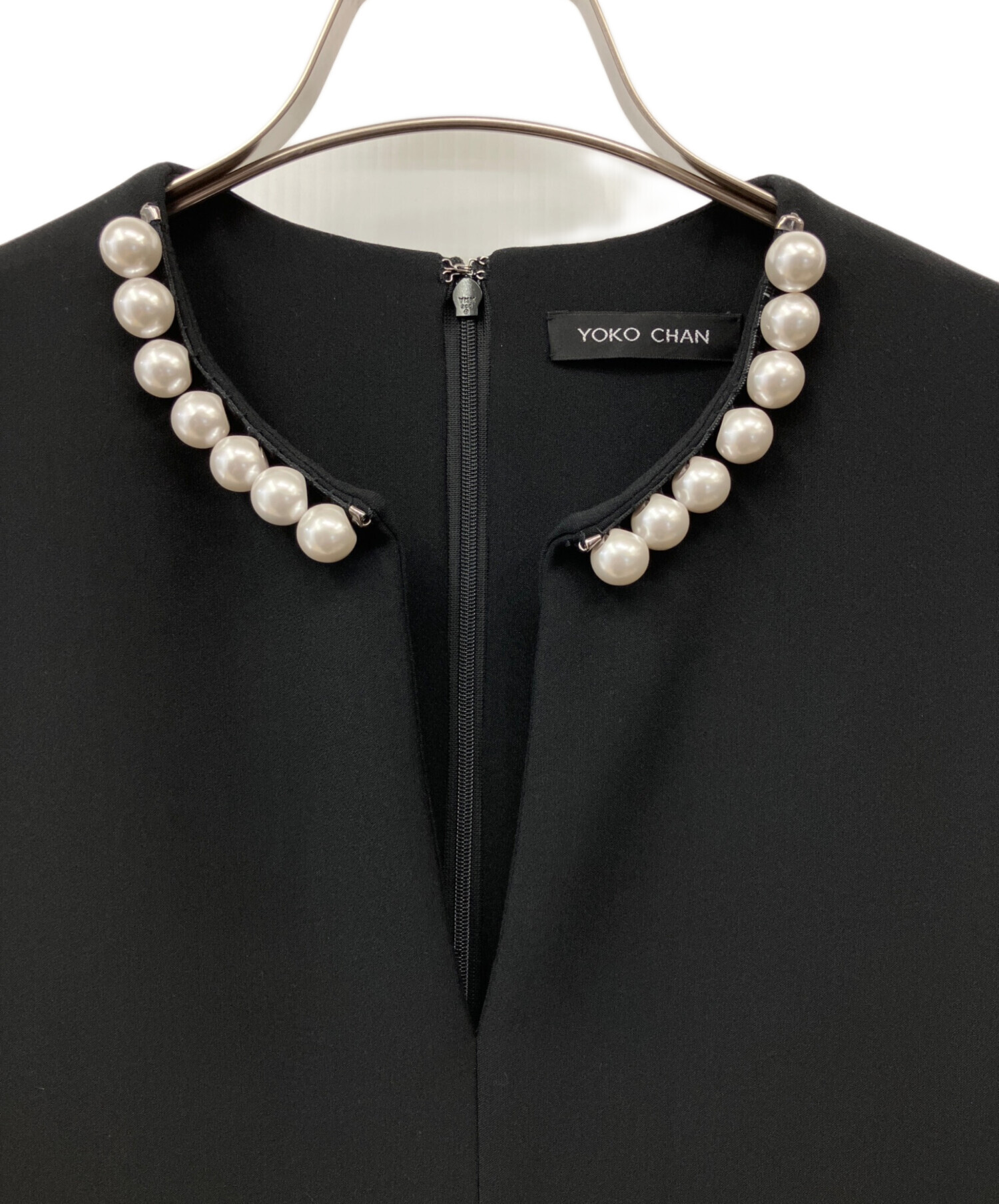 YOKOCHAN＊ノースリーブパールワンピース　36 中古・古着通販】YOKO CHAN (ヨーコチャン) パールスリットネック