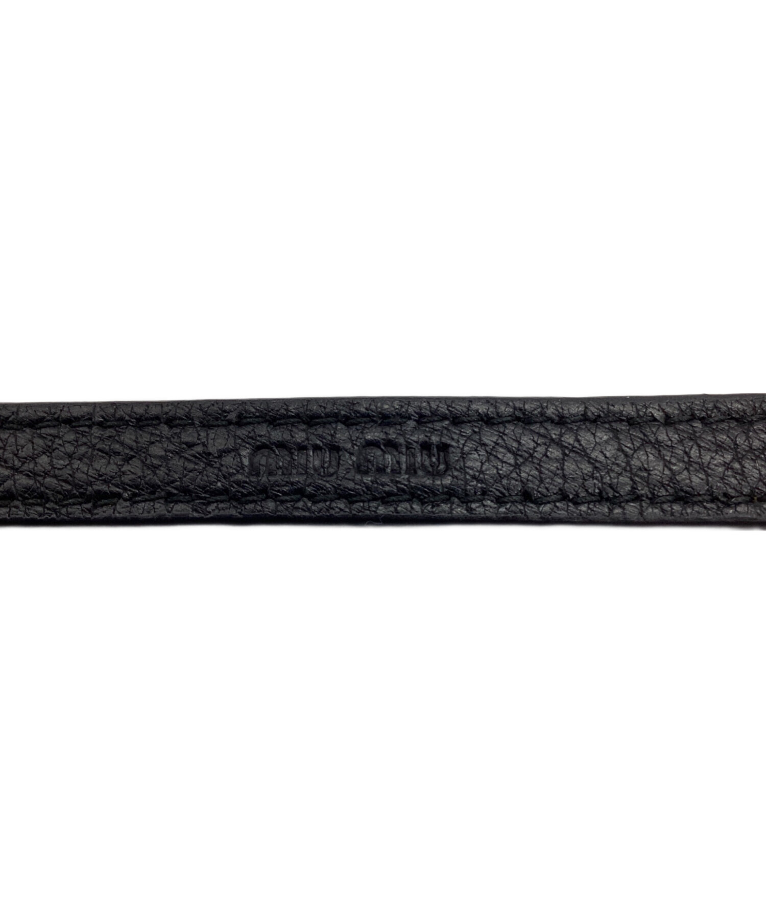 miu miuミュウミュウ　マドラスレザーブレスレット ブラック miu MIUMIU ミュウミュウ ブレスレット 5IB400 034 レディース