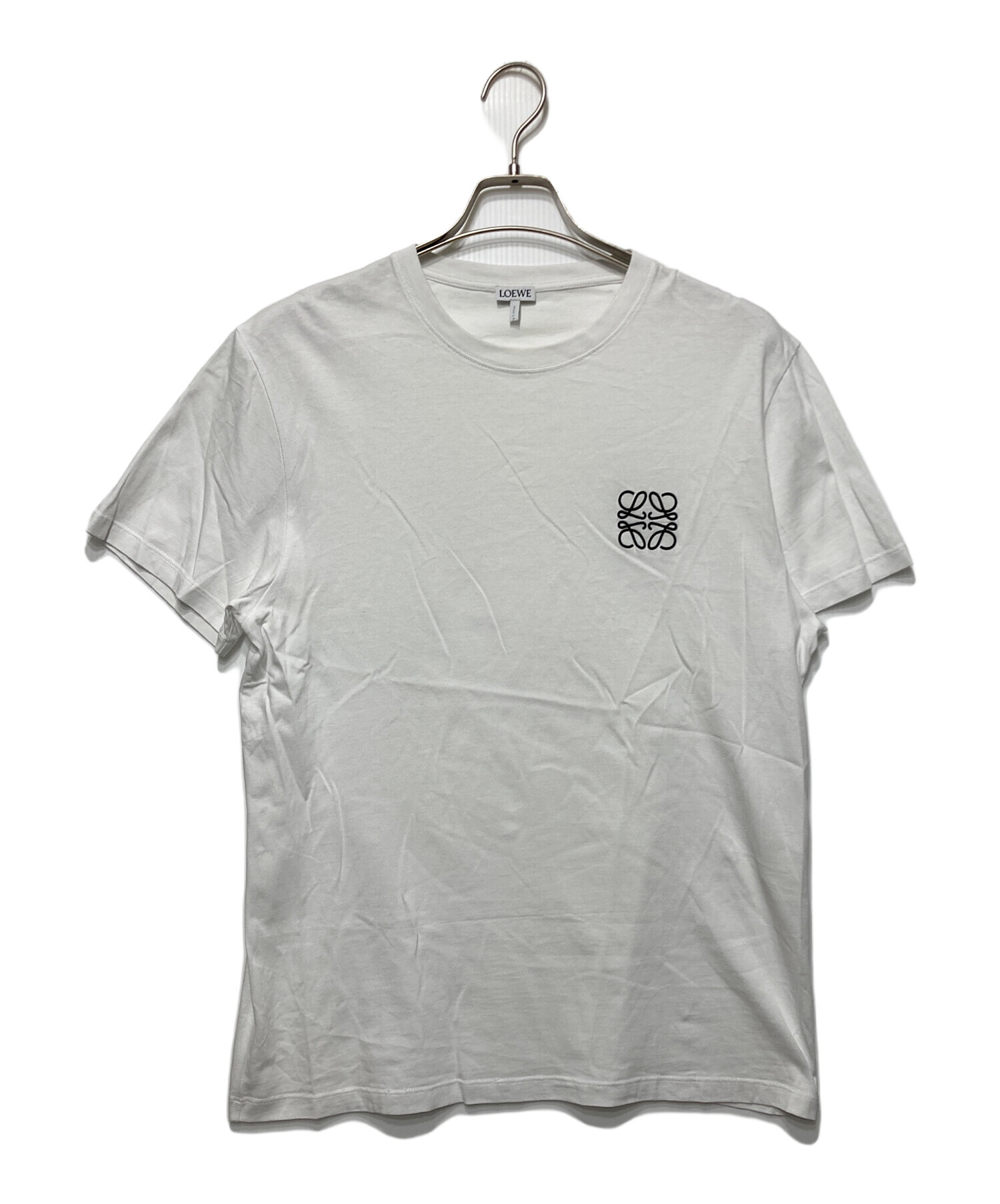 中古・古着通販】LOEWE (ロエベ) アナグラムロゴ刺繍Tシャツ ホワイト 