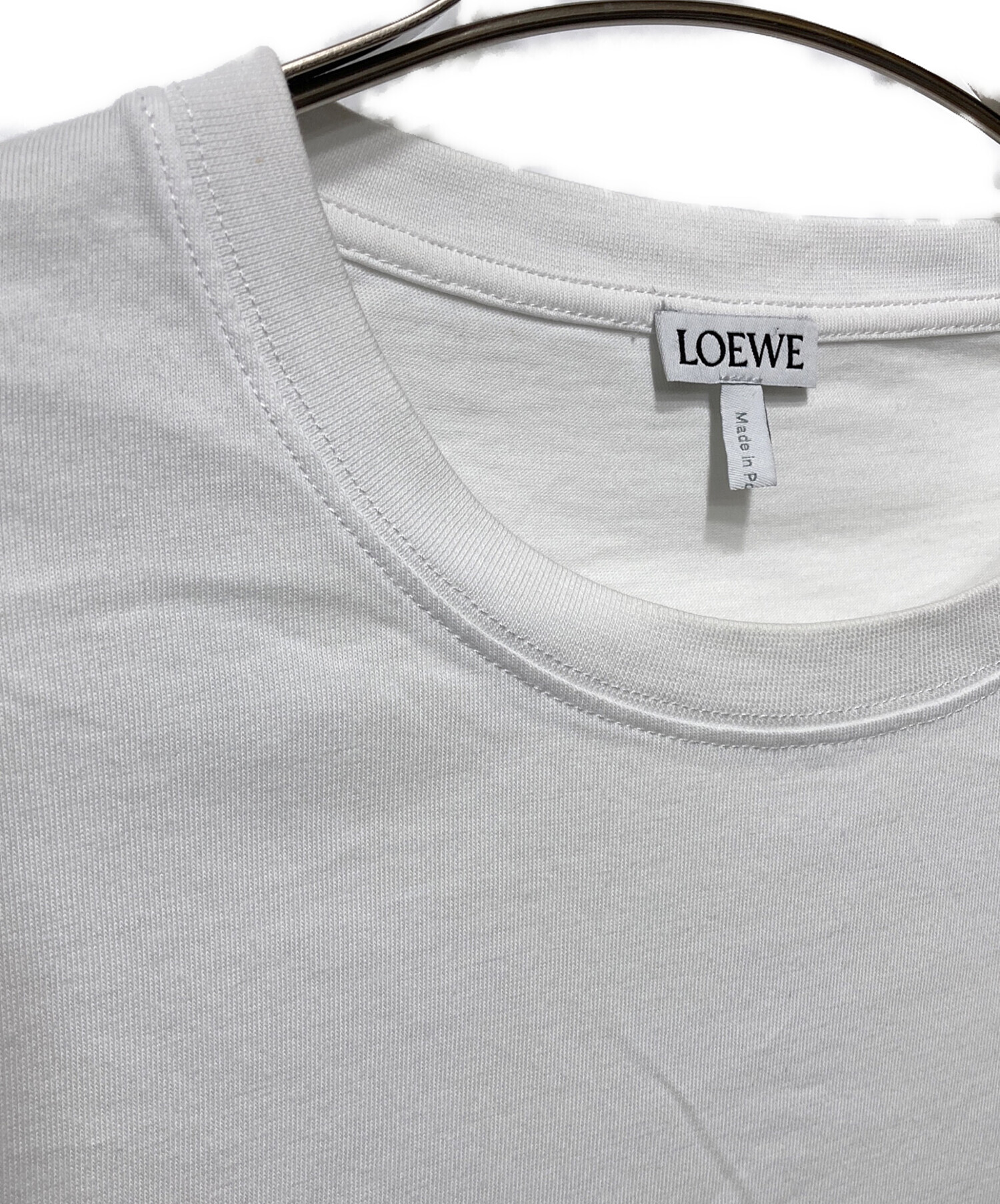 中古・古着通販】LOEWE (ロエベ) アナグラムロゴ刺繍Tシャツ ホワイト 