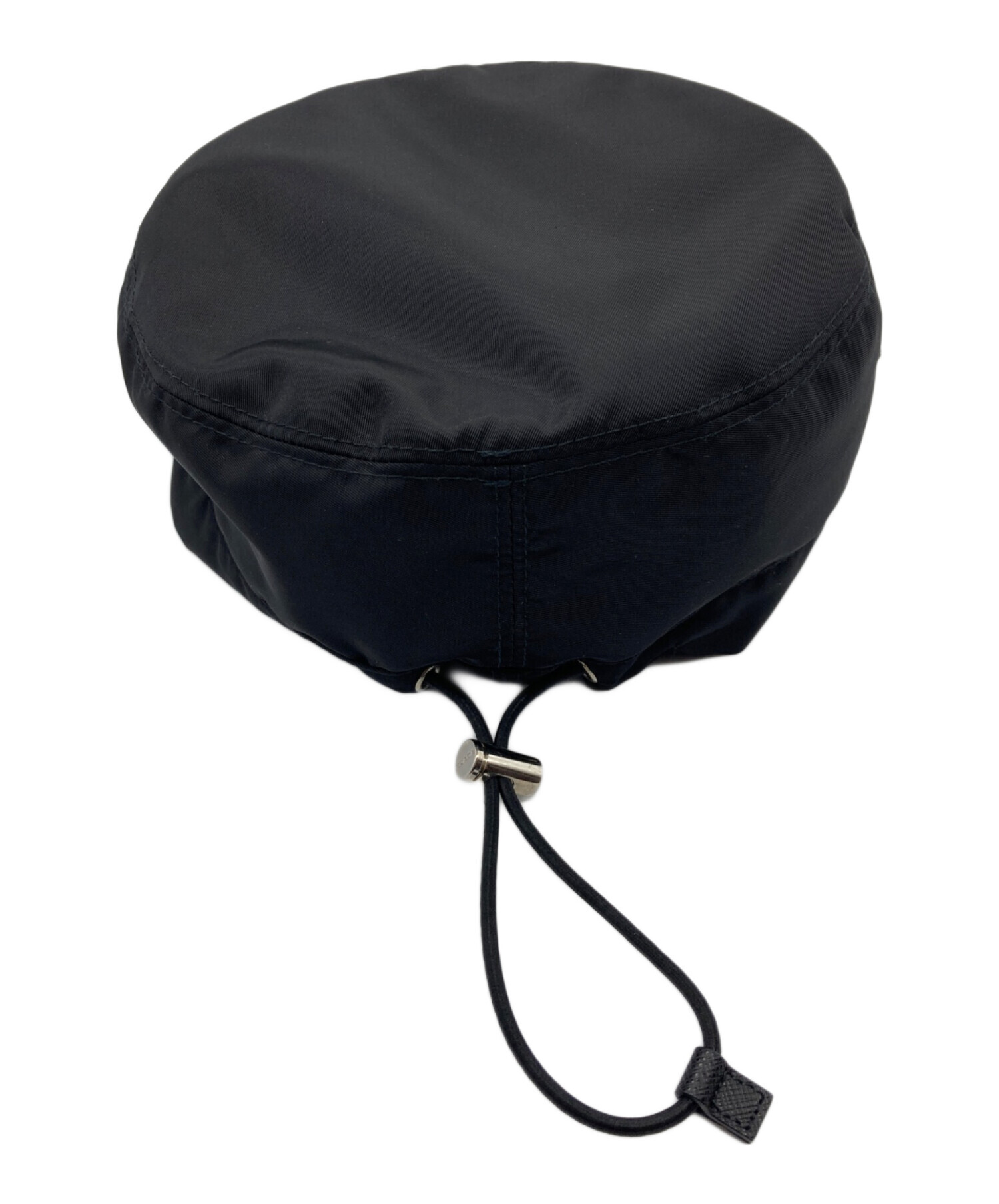 中古・古着通販】PRADA (プラダ) 三角プレート付きベレー帽 ブラック