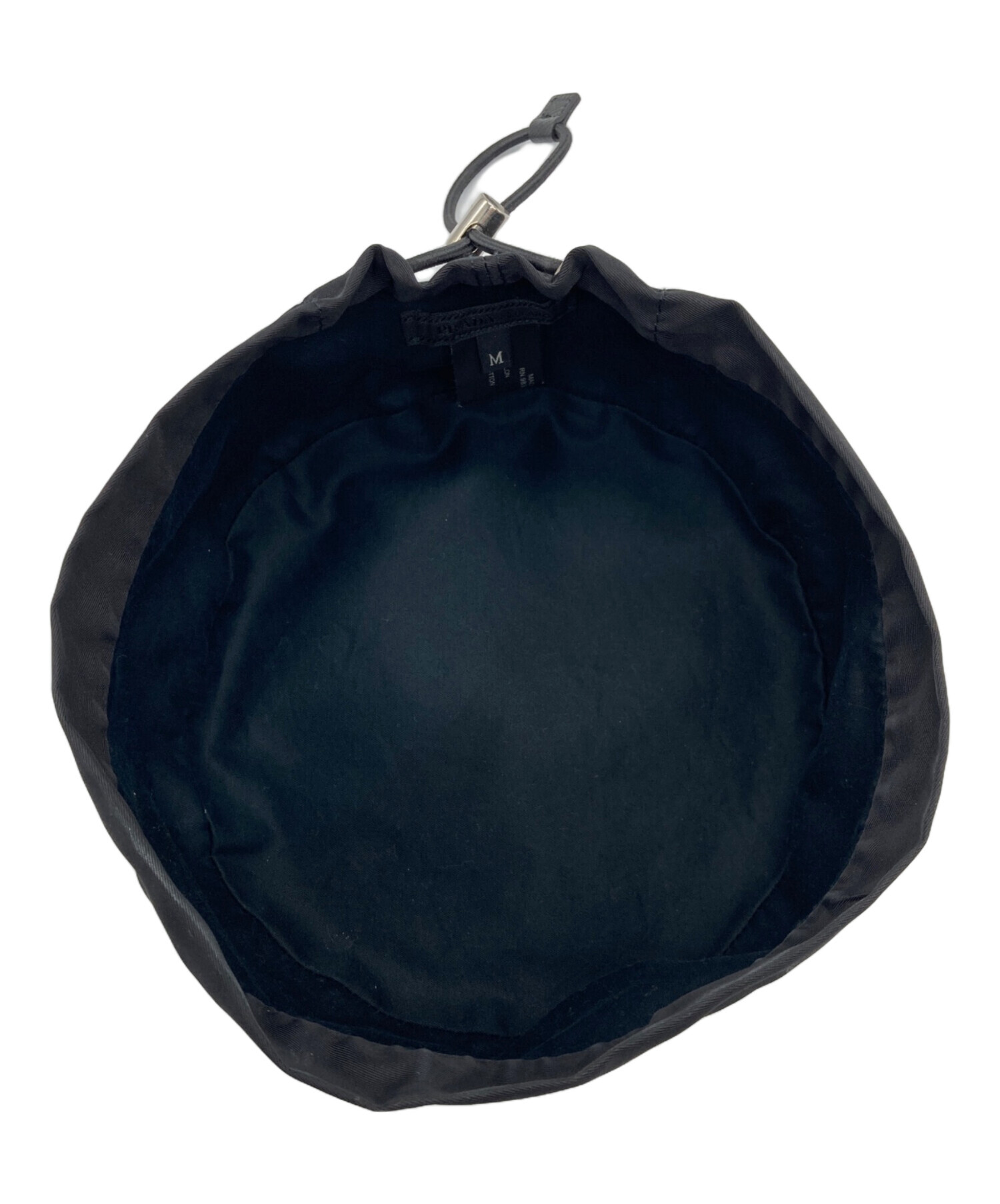 極美品　プラダ　ベレー帽　ナイロン　三角ロゴ　Sサイズ　ユニセックス　黒　ポコノ 中古・古着通販】PRADA (プラダ) 三角プレート付きベレー帽 ブラック