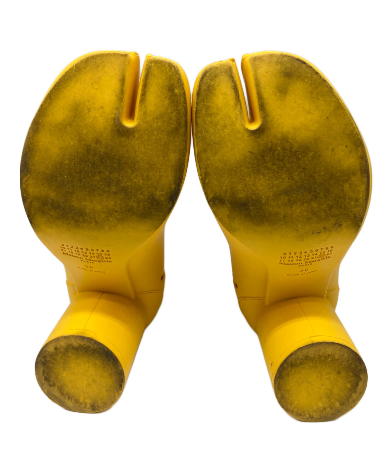 Maison Margiela メゾンマルジェラ レインシューズ 25cm 黄 【古着】【中古】【送料無料】 中古・古着通販】Maison Margiela (メゾンマルジェラ) ラバータビ