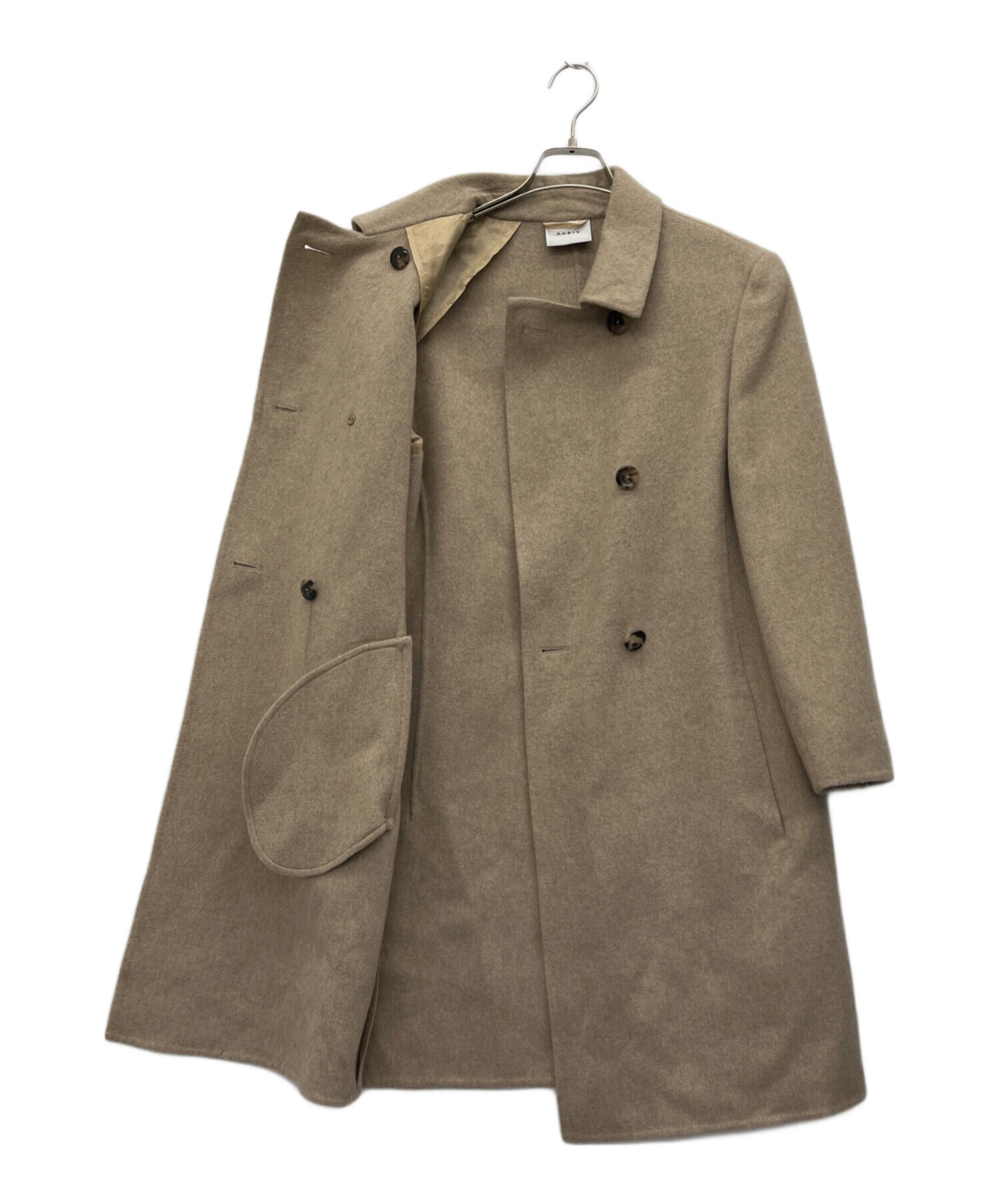 中古・古着通販】AKRIS (アクリス) カシミヤコート ベージュ サイズ:38