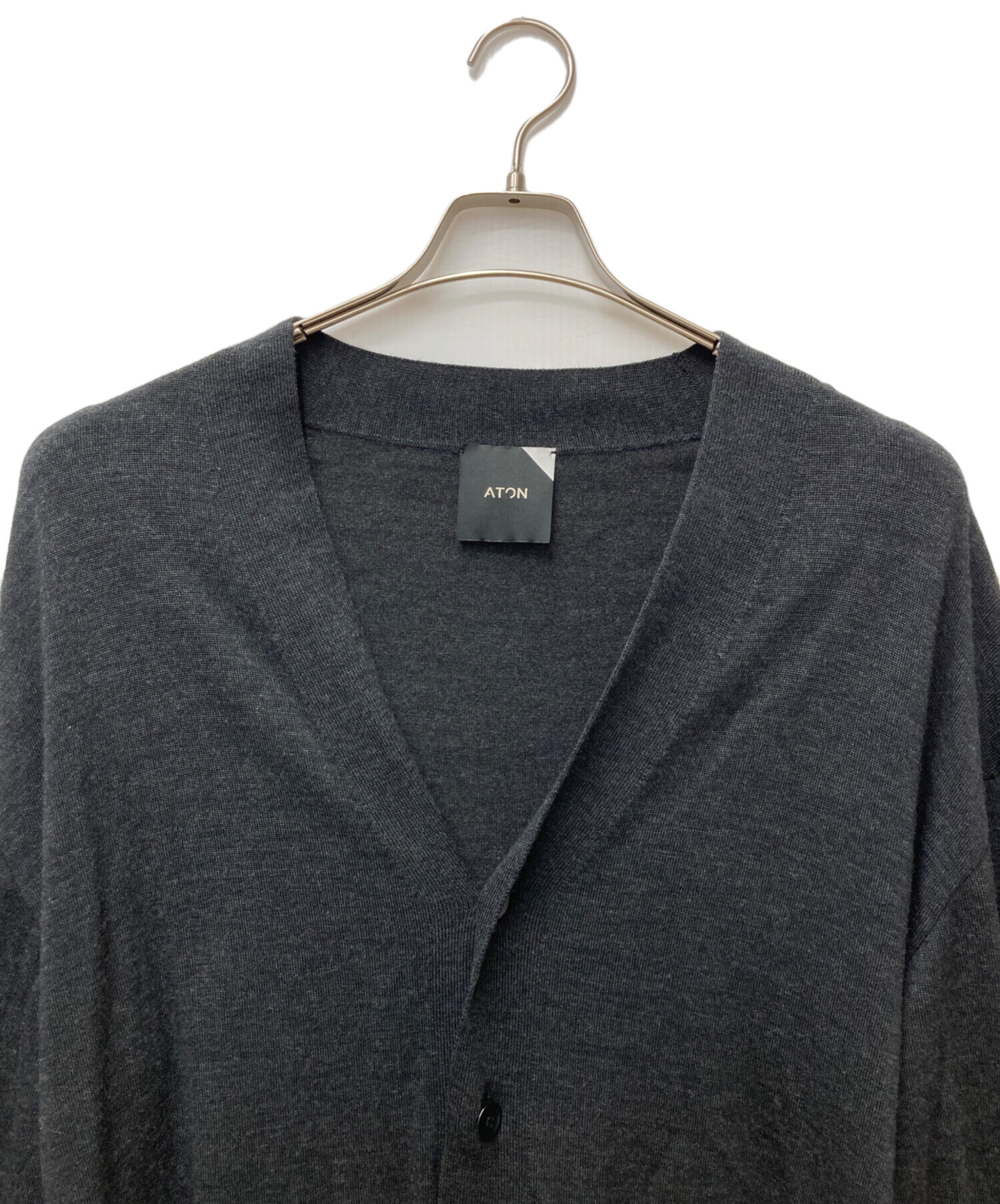 ATON NATURAL DYE SLOW カーディガン 06サイズ 中古・古着通販】ATON (エイトン) NATURAL DYE SLOW WOOL カーディガン
