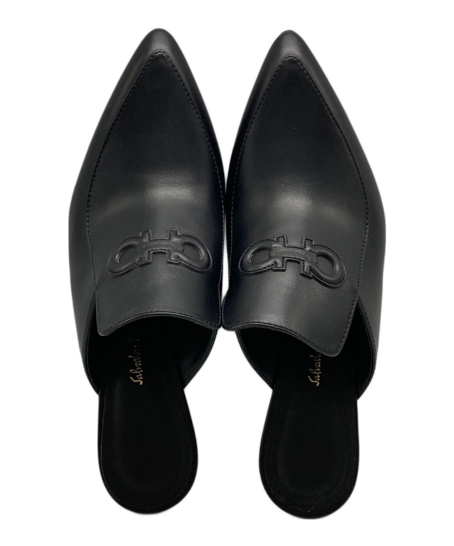 【未使用品】サルヴァトーレフェラガモ　ミュール 5 1/2 D ブラック 中古・古着通販】Salvatore Ferragamo (サルヴァトーレ フェラガモ