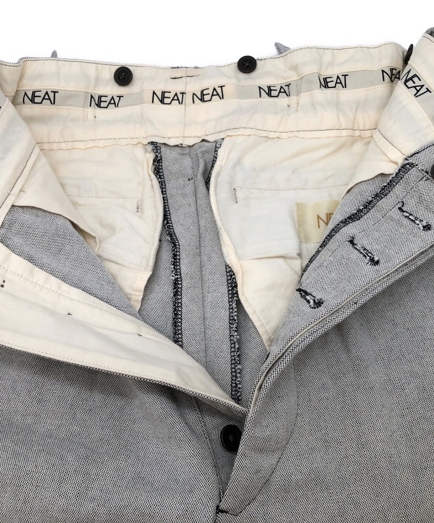 中古・古着通販】NEAT (ニート) ハイウエストコットンパンツ グレー