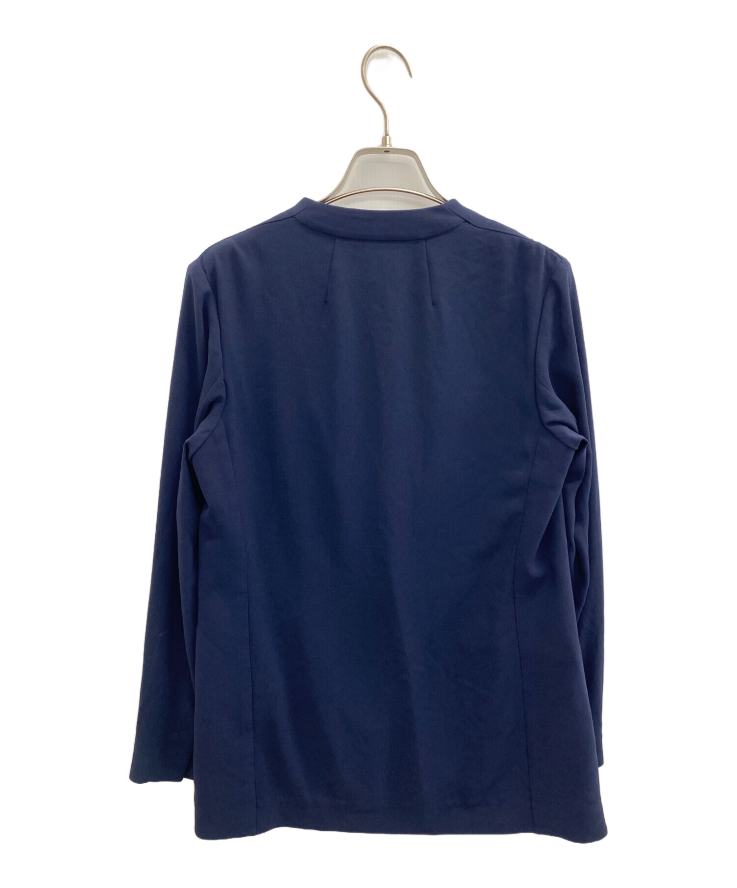 Theory POWDER CREPE COLLORLESS JK サイズ4 中古・古着通販】theory (セオリー) Powder Crepe CL Collarless JK