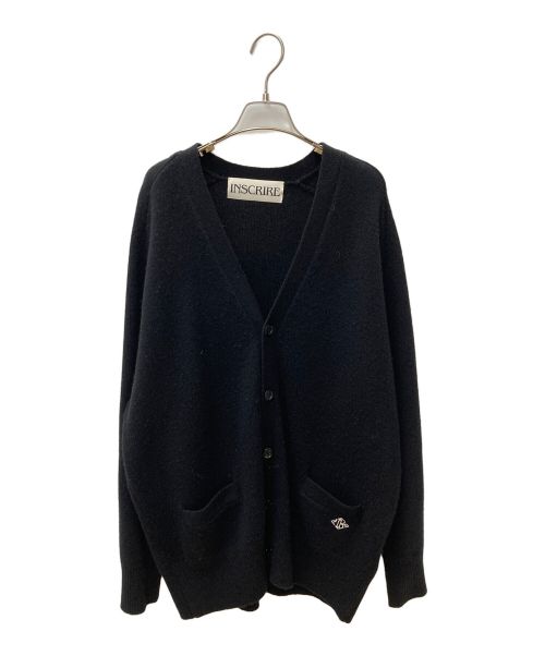 INSCRIRE アンスクリア 6roku別注 ブラック カーディガンカットソー 中古・古着通販】INSCRIRE (アンスクリア) エルボーパッチカシミヤ