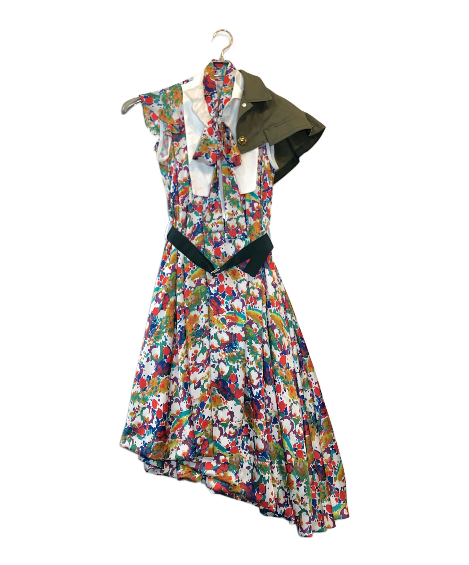 Sacai アシンメトリーワンピース　サイズ1 中古・古着通販】sacai (サカイ) プリントアシンメトリードレス