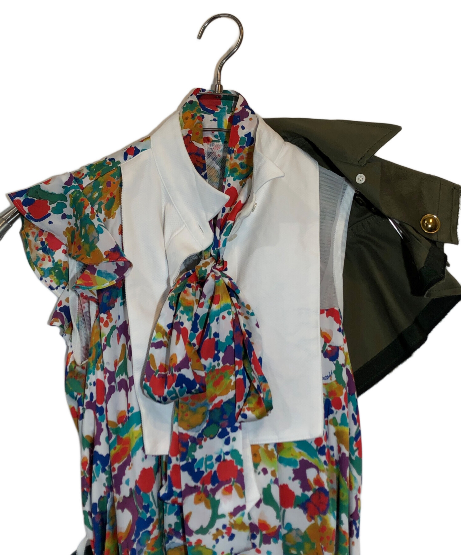 Sacai アシンメトリーワンピース　サイズ1 中古・古着通販】sacai (サカイ) プリントアシンメトリードレス