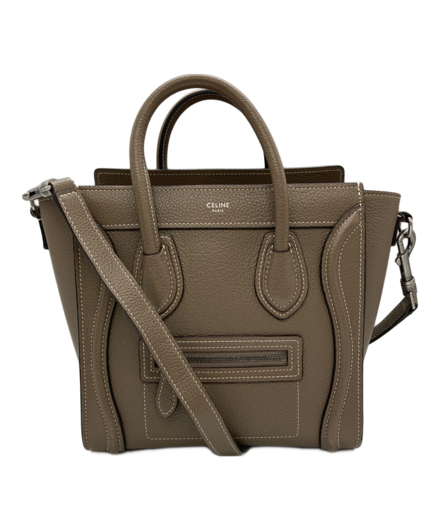 CELINE 2wayバッグ ショルダーストラップ付き 中古・古着通販】CELINE (セリーヌ) 2WAYショルダーバッグ ベージュ