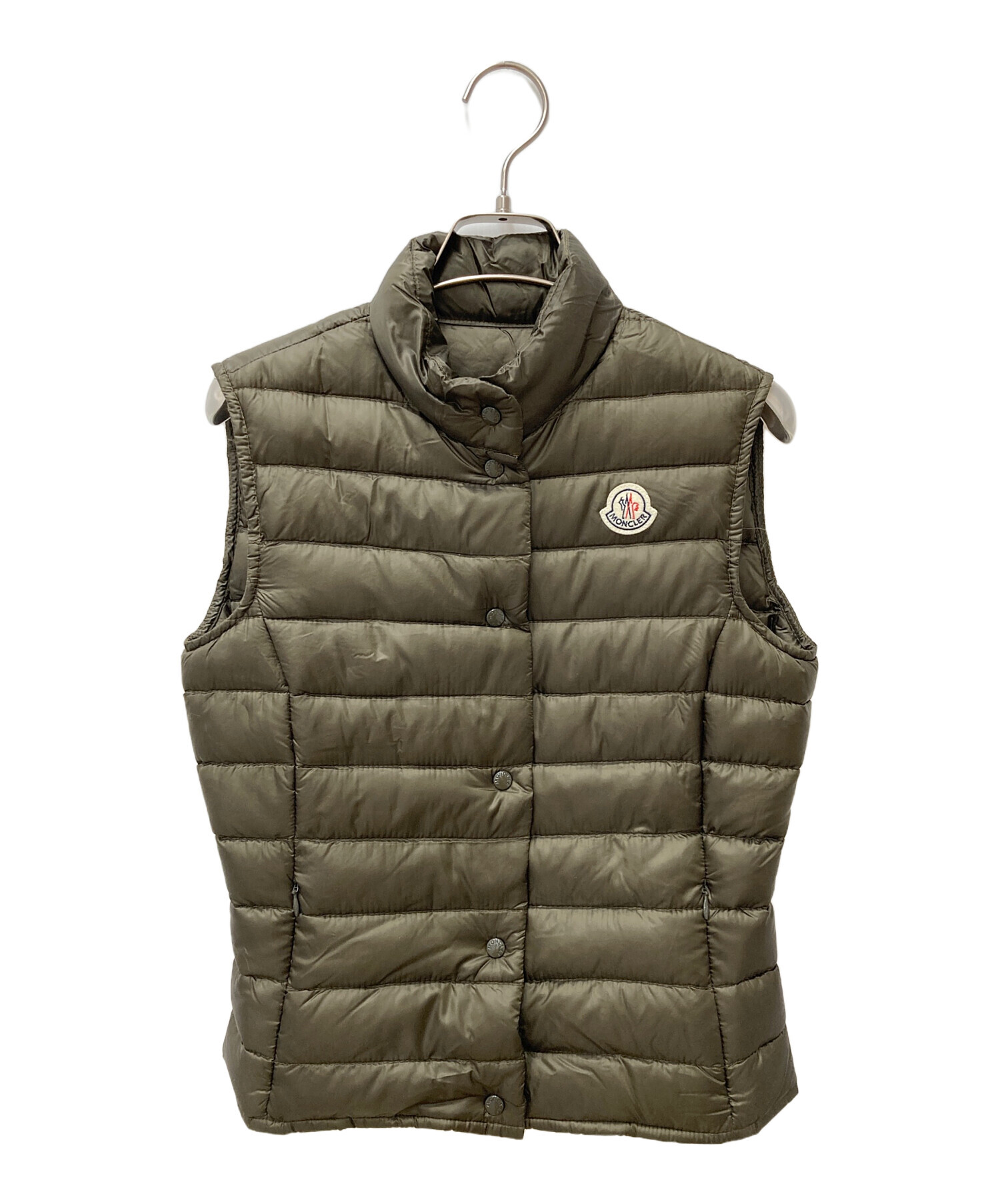 MONCLER ダウンベスト カーキグレー 0 中古・古着通販】MONCLER (モンクレール) ダウンベスト 210934832105