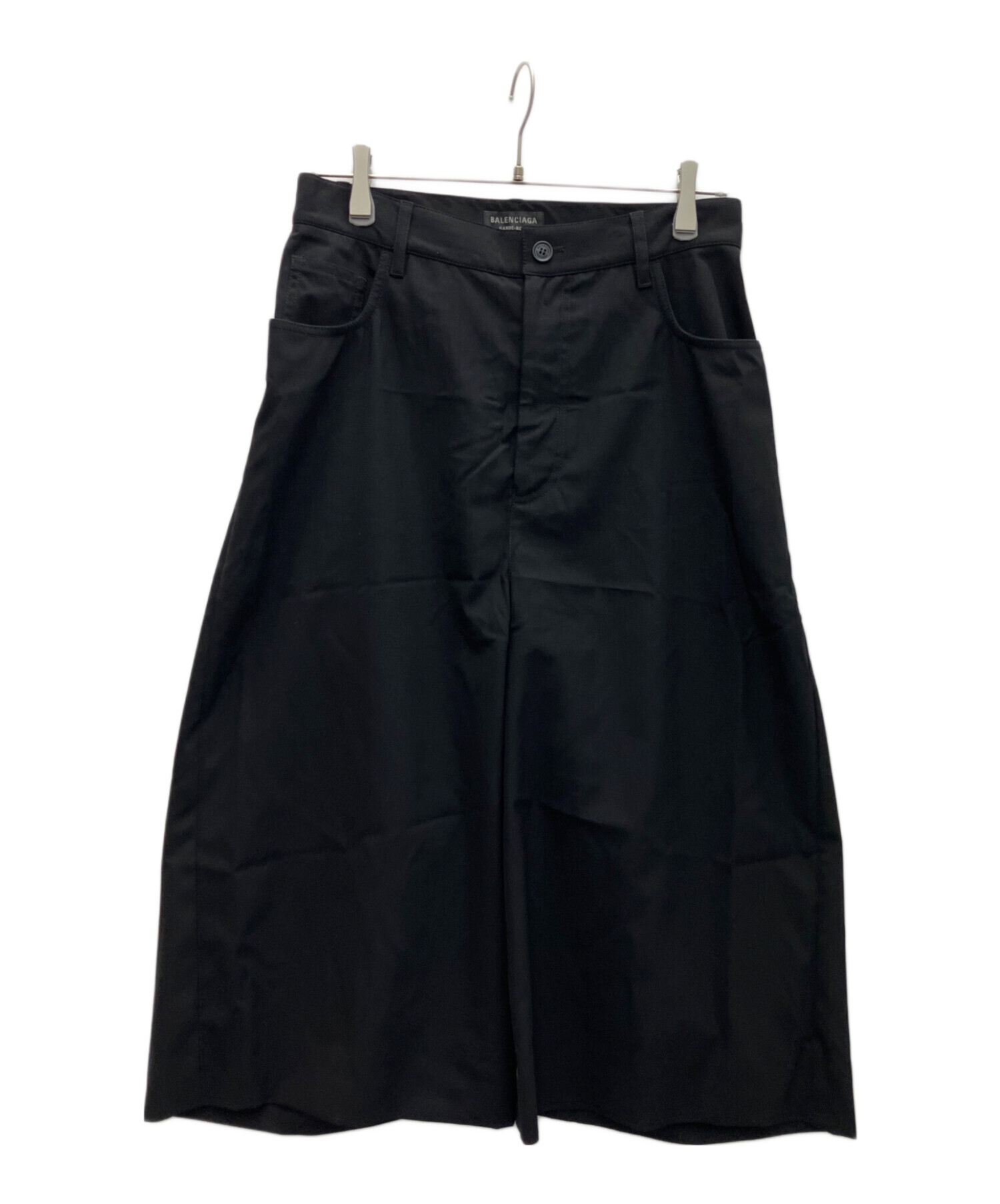 8681. BALENCIAGA ラップ ワイド クロップドパンツ シルク混 8681. BALENCIAGA ラップ ワイド クロップドパンツ シルク混 8681