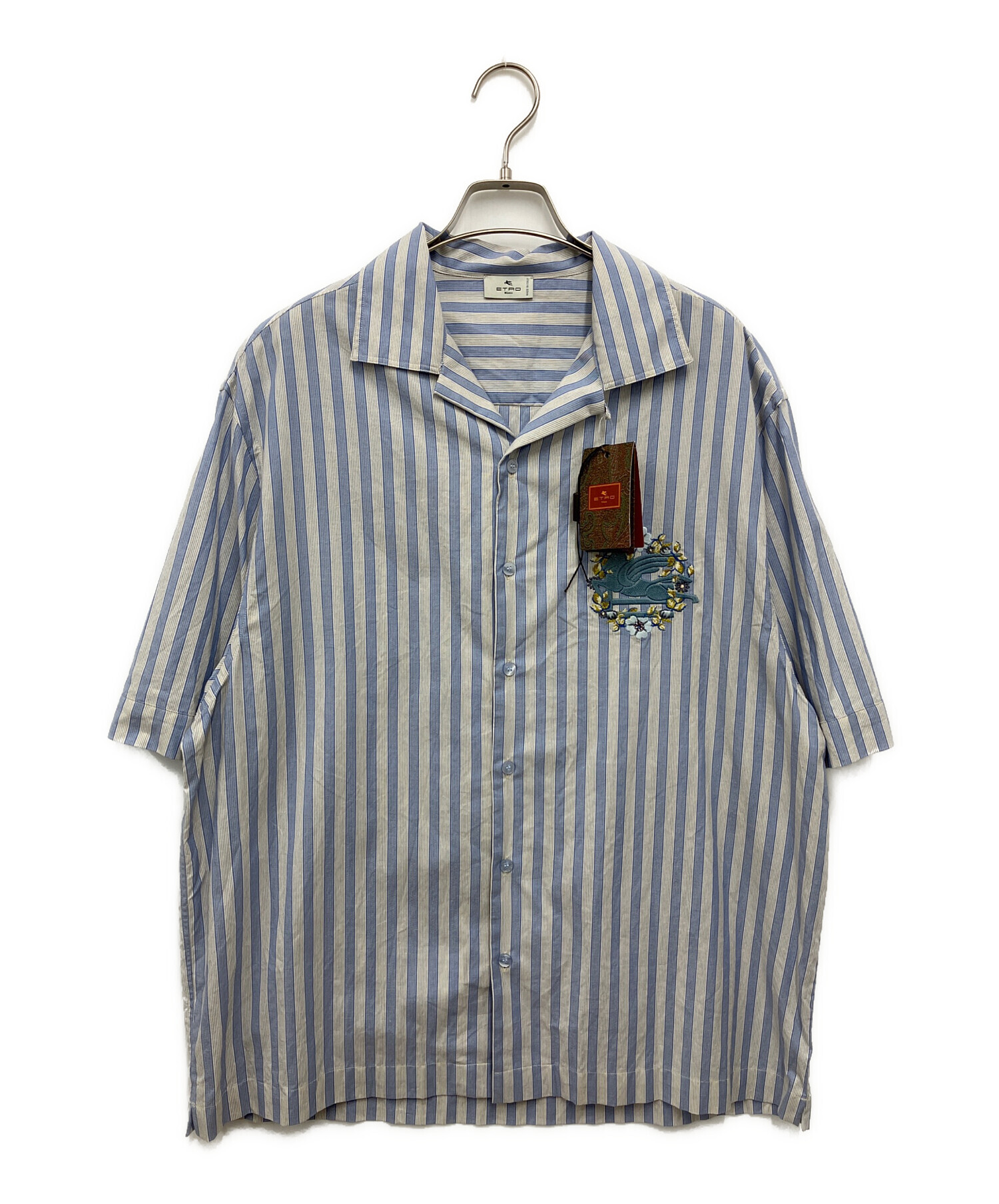 中古・古着通販】ETRO (エトロ) 半袖シャツ ブルー×ホワイト サイズ:M 