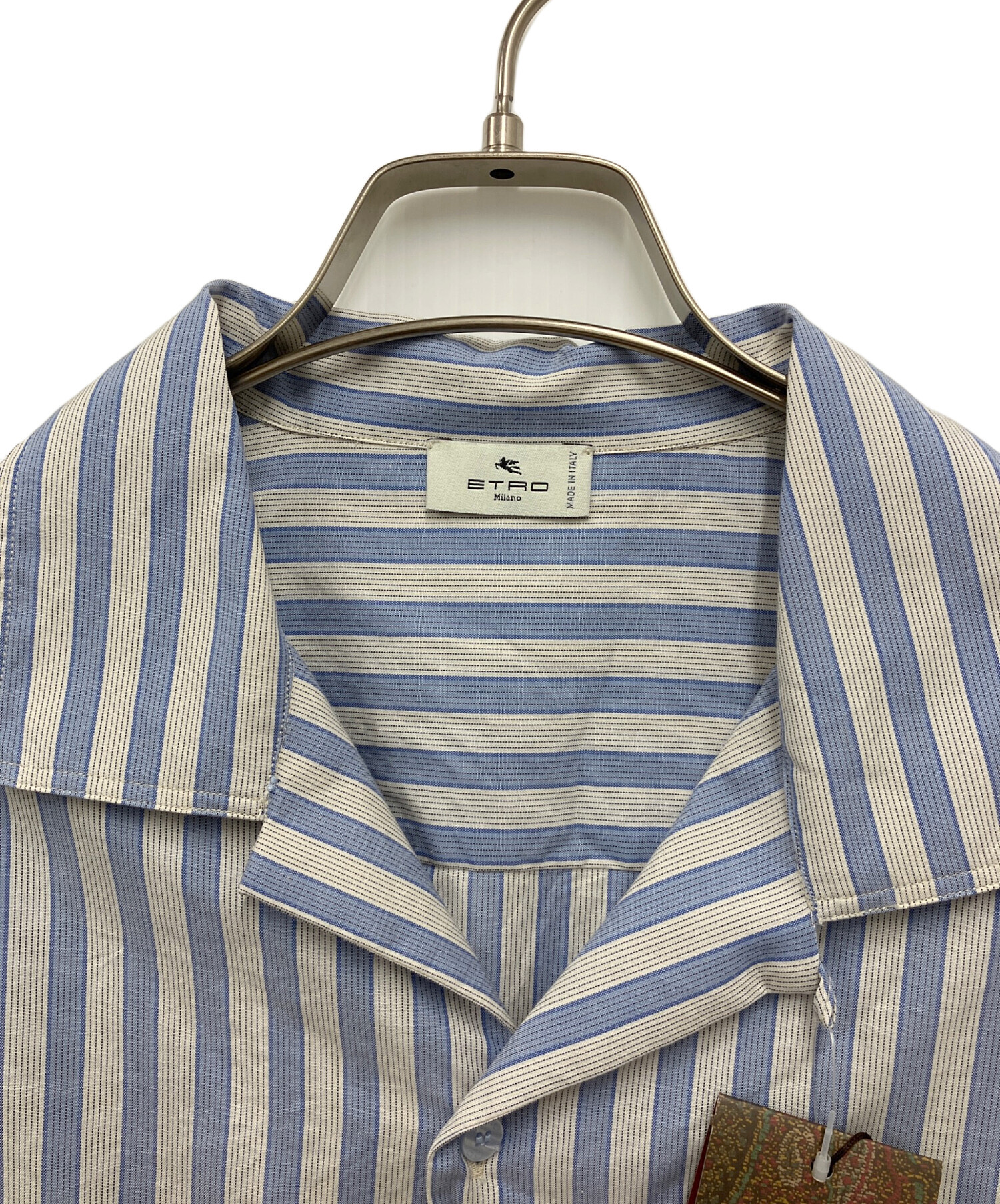 中古・古着通販】ETRO (エトロ) 半袖シャツ ブルー×ホワイト サイズ:M 