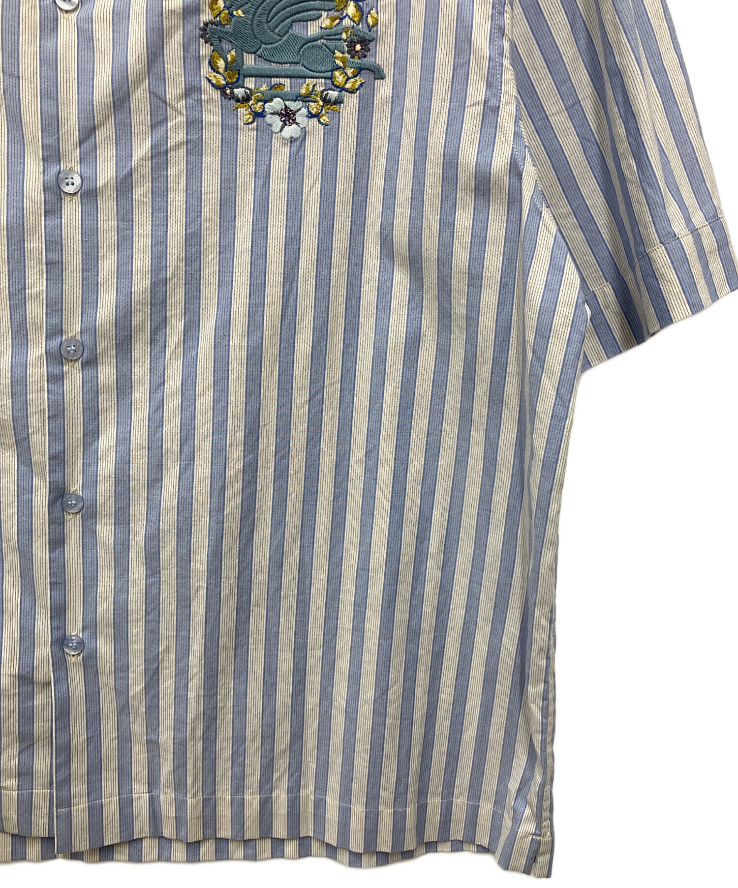 中古・古着通販】ETRO (エトロ) 半袖シャツ ブルー×ホワイト サイズ:M 