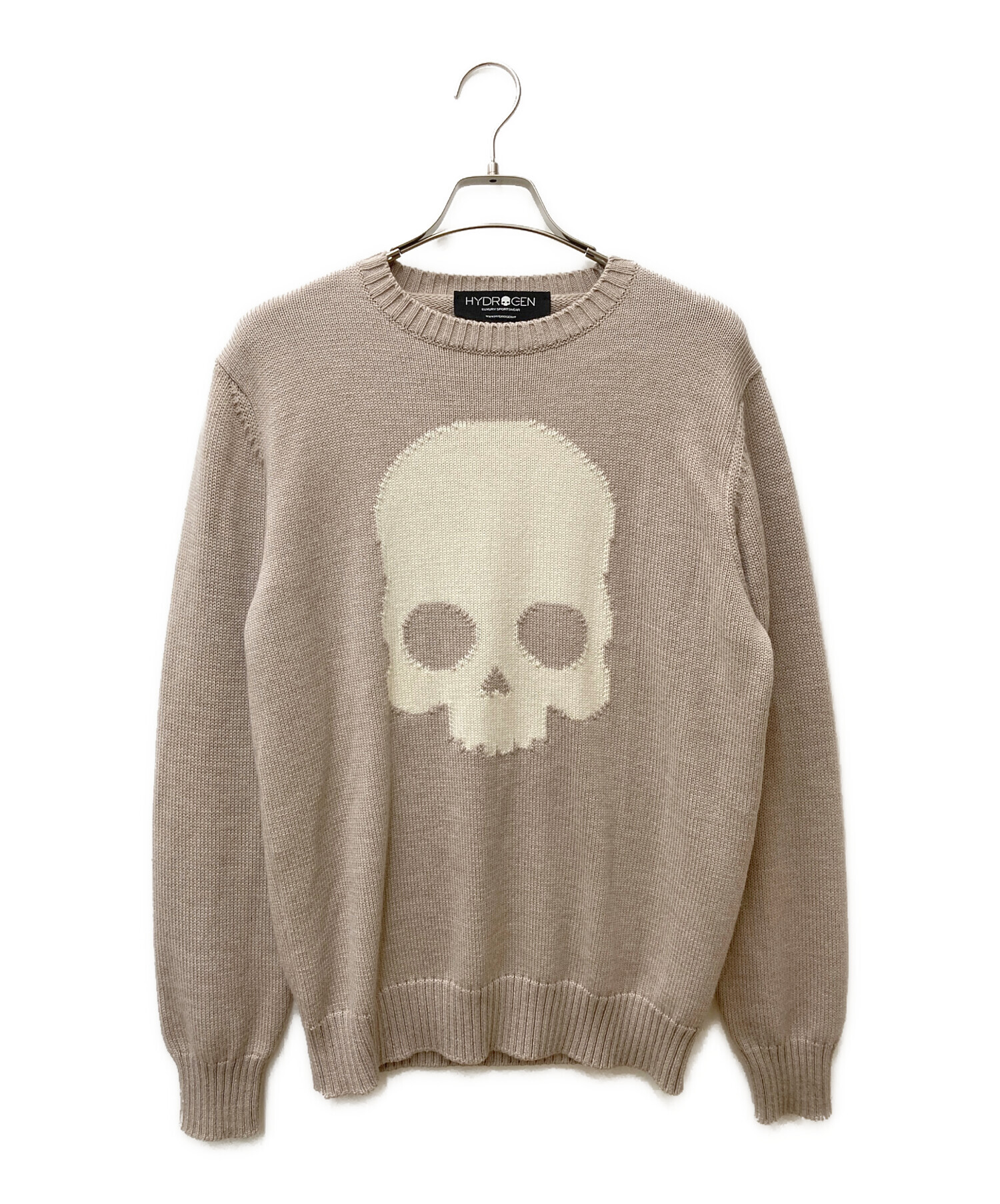中古・古着通販】HYDROGEN (ハイドロゲン) スカルクルーネックニット  
