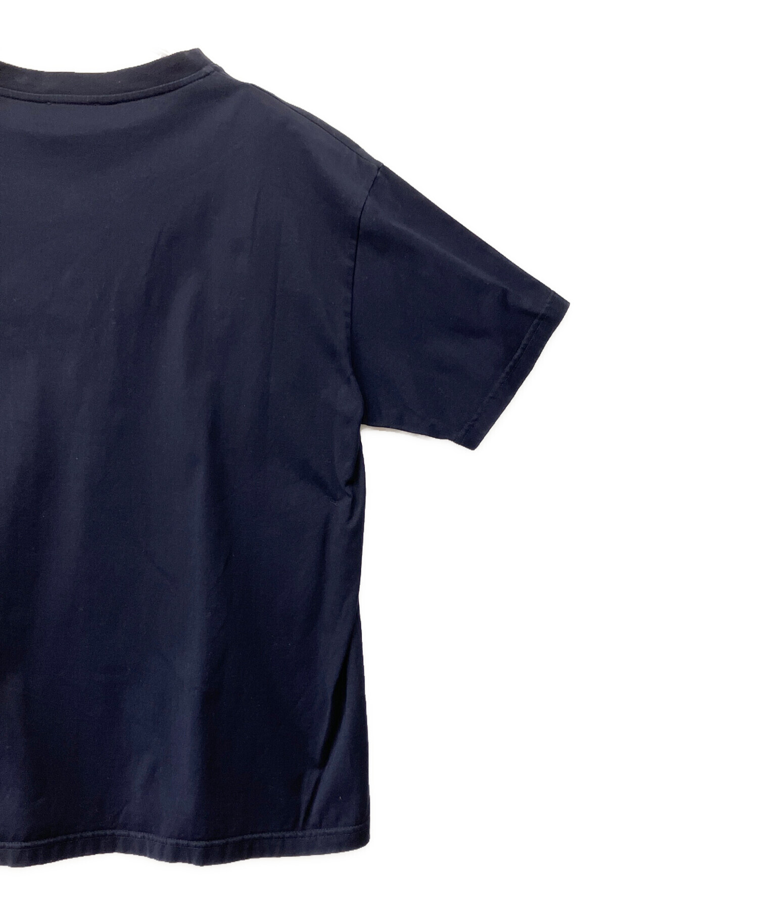 中古・古着通販】A.P.C. (アーペーセー) ロゴ刺繍Tシャツ ネイビー