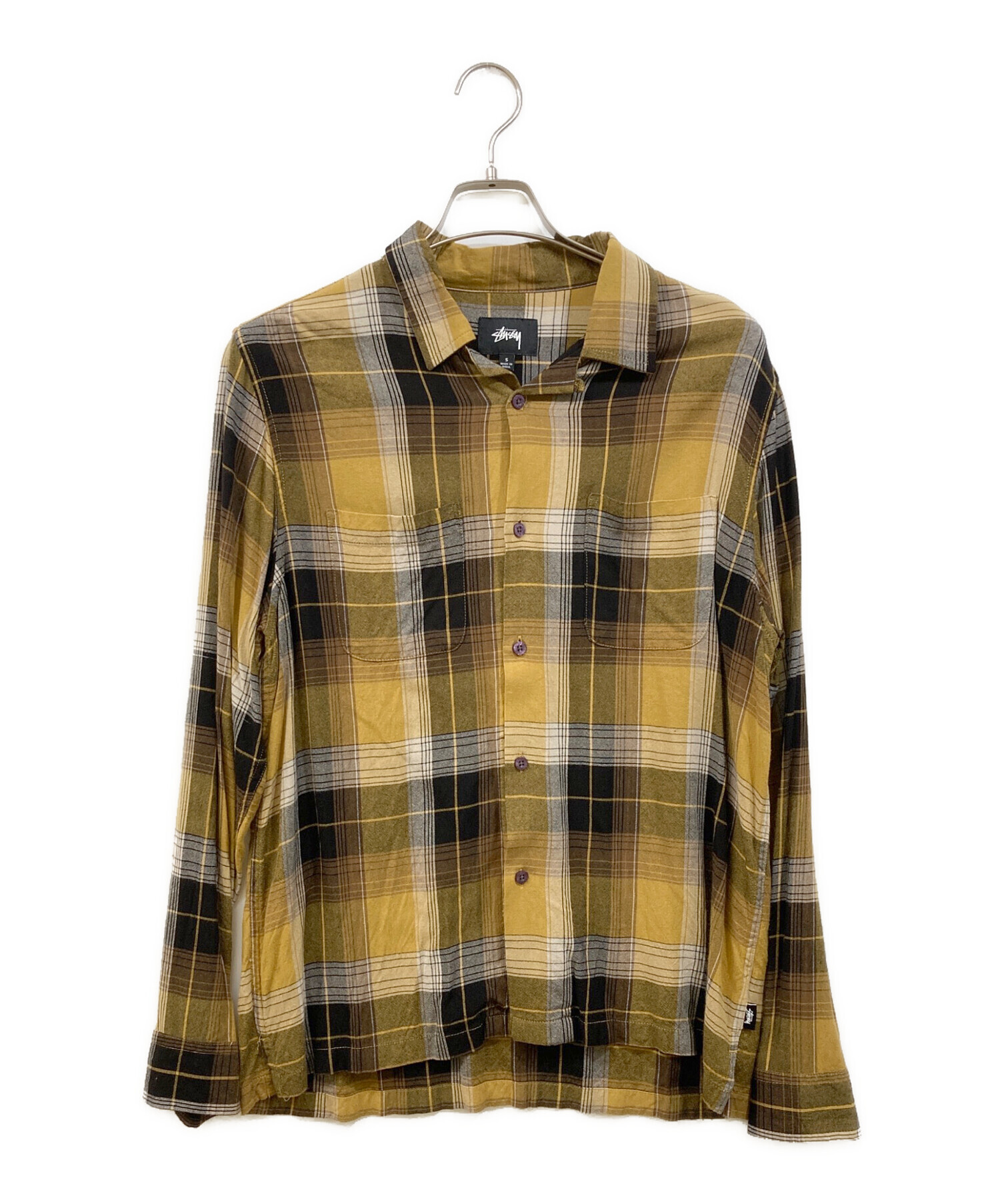stussy シャツ　ブラウン　Sサイズ 中古・古着通販】stussy (ステューシー) オープンカラーシャツ