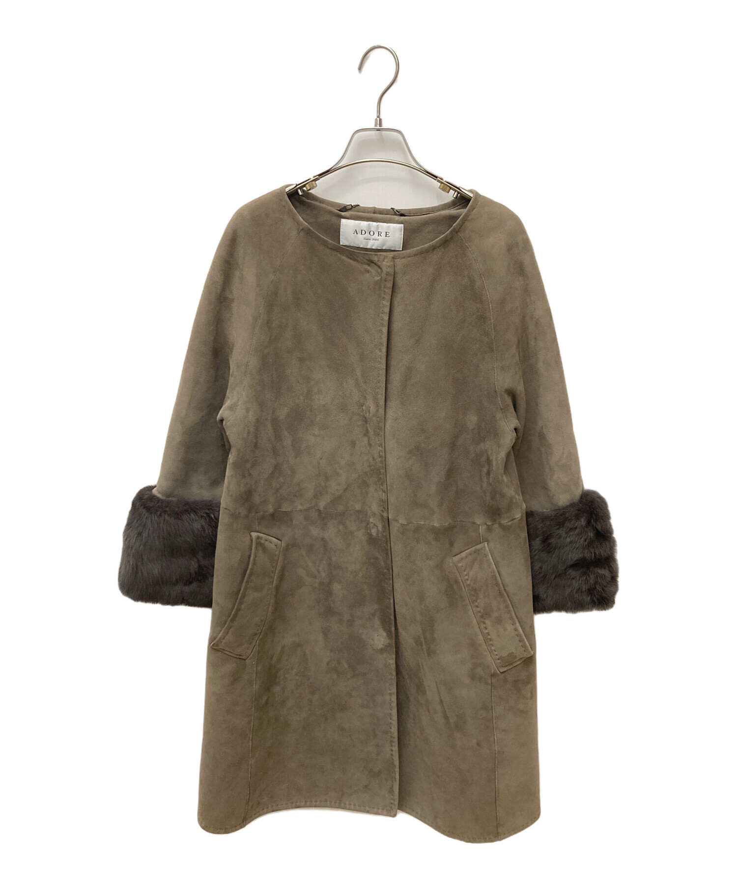 中古・古着通販】ADORE (アドーア) ムートンコート ブラウン サイズ:38