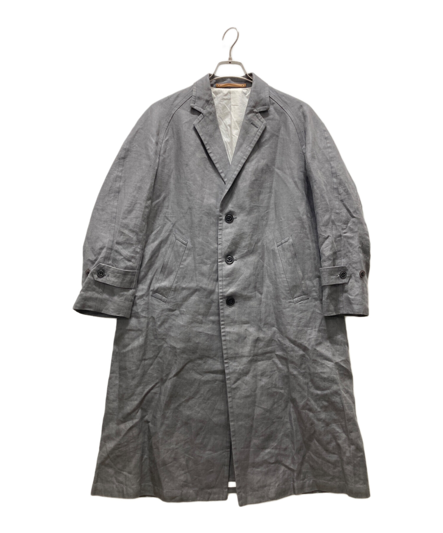 中古・古着通販】SCYE (サイ) リネンコート グレー サイズ:S 中古・古着通販】SCYE (サイ) リネンコート グレー サイズ:S