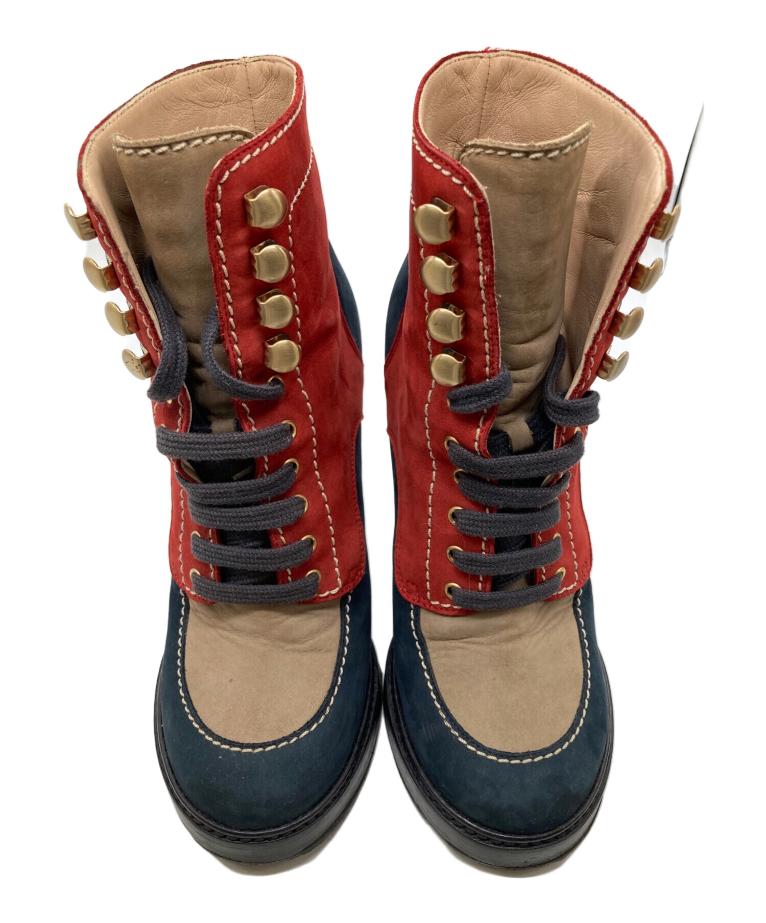 中古・古着通販】BALLY (バリー) ショートブーツ レッド サイズ:35EU 