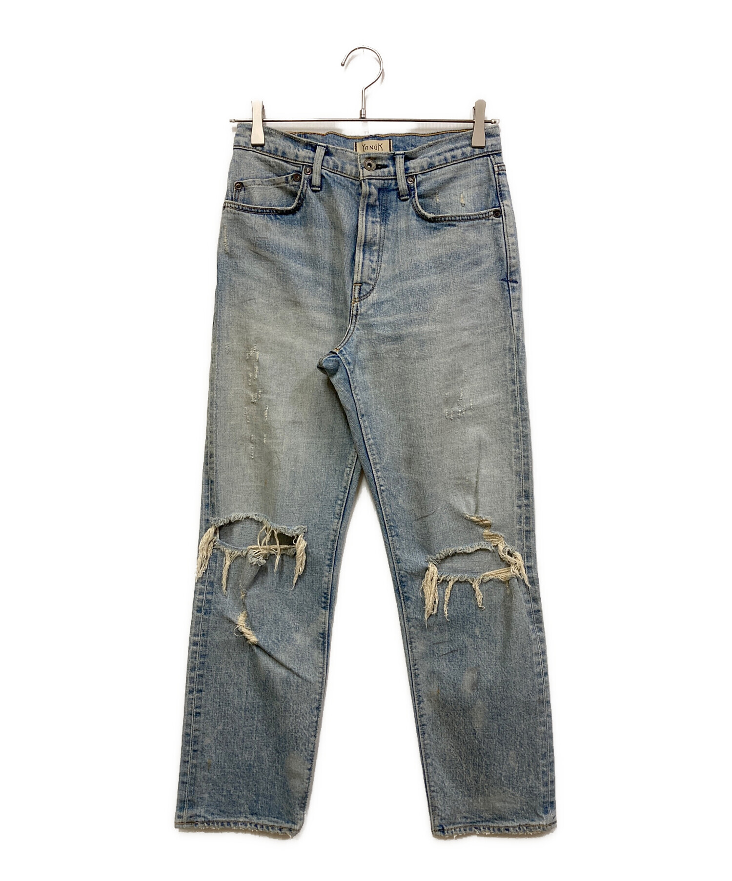 最終値下げ　YANUK ヤヌーク　クラッシュワイドデニム　23 中古・古着通販】YANUK (ヤヌーク) クラッシュデニムパンツ インディゴ