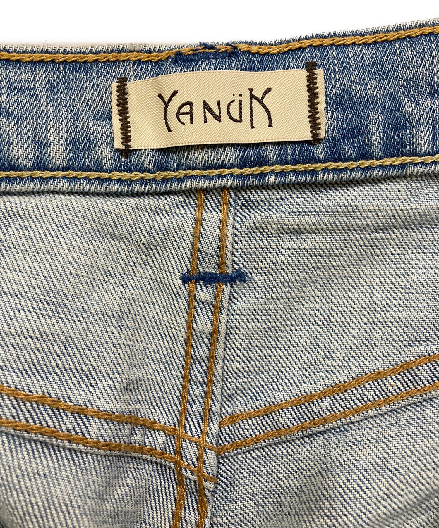 中古・古着通販】YANUK (ヤヌーク) クラッシュデニムパンツ インディゴ