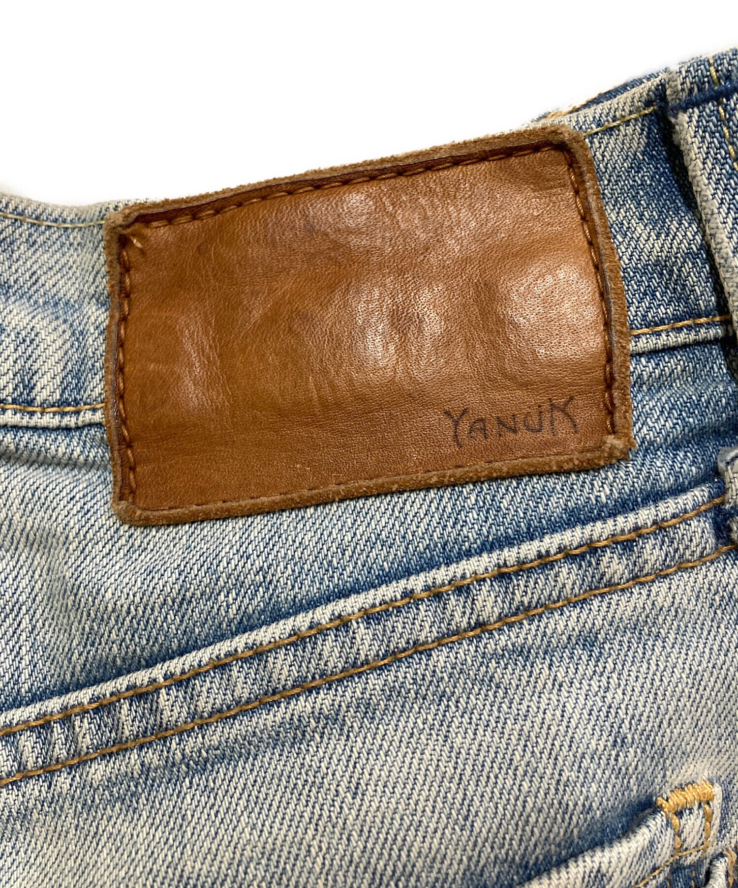 中古・古着通販】YANUK (ヤヌーク) クラッシュデニムパンツ インディゴ