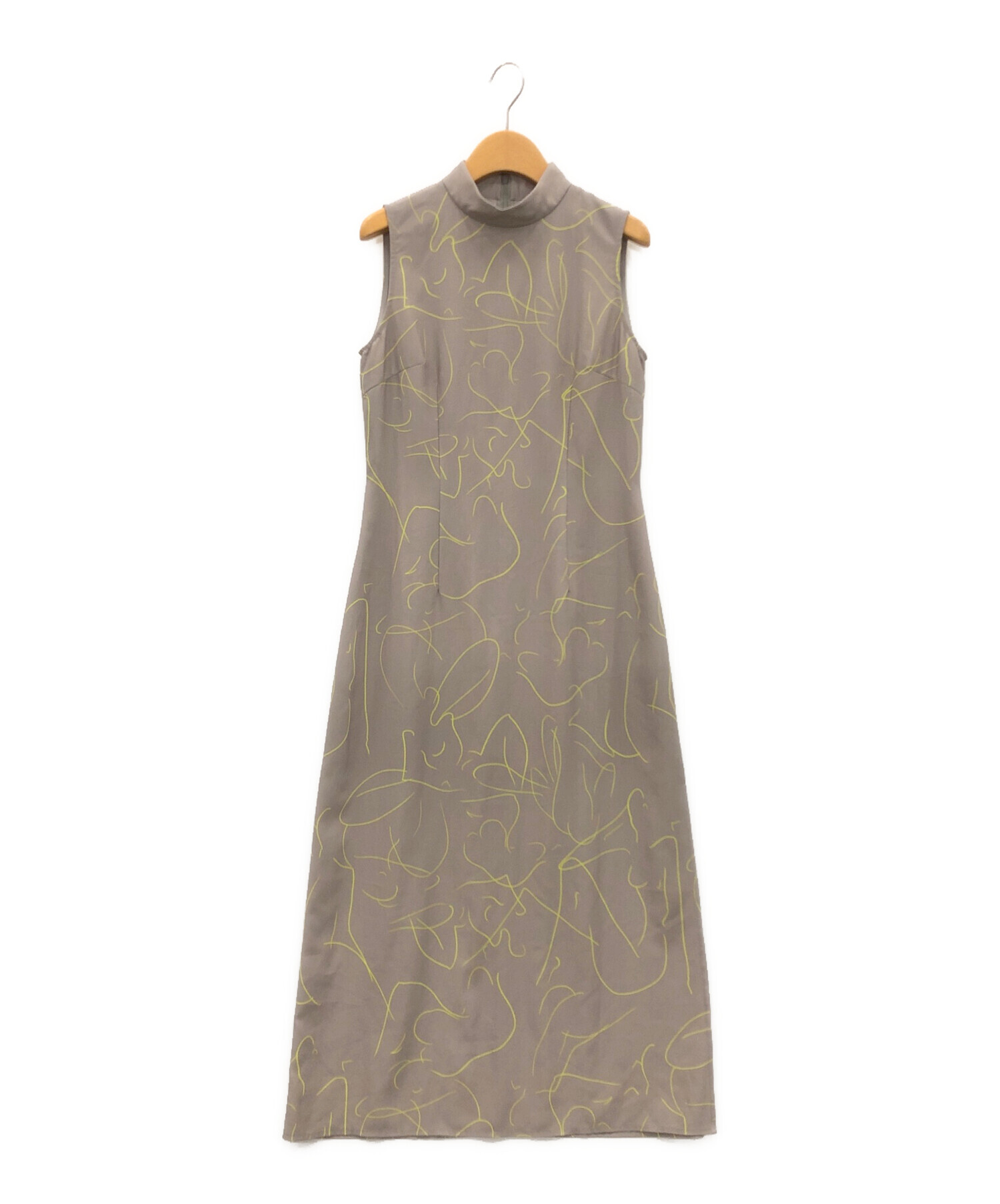 中古・古着通販】AMERI (アメリ) MEDI BODY LINE ART DRESS グレー