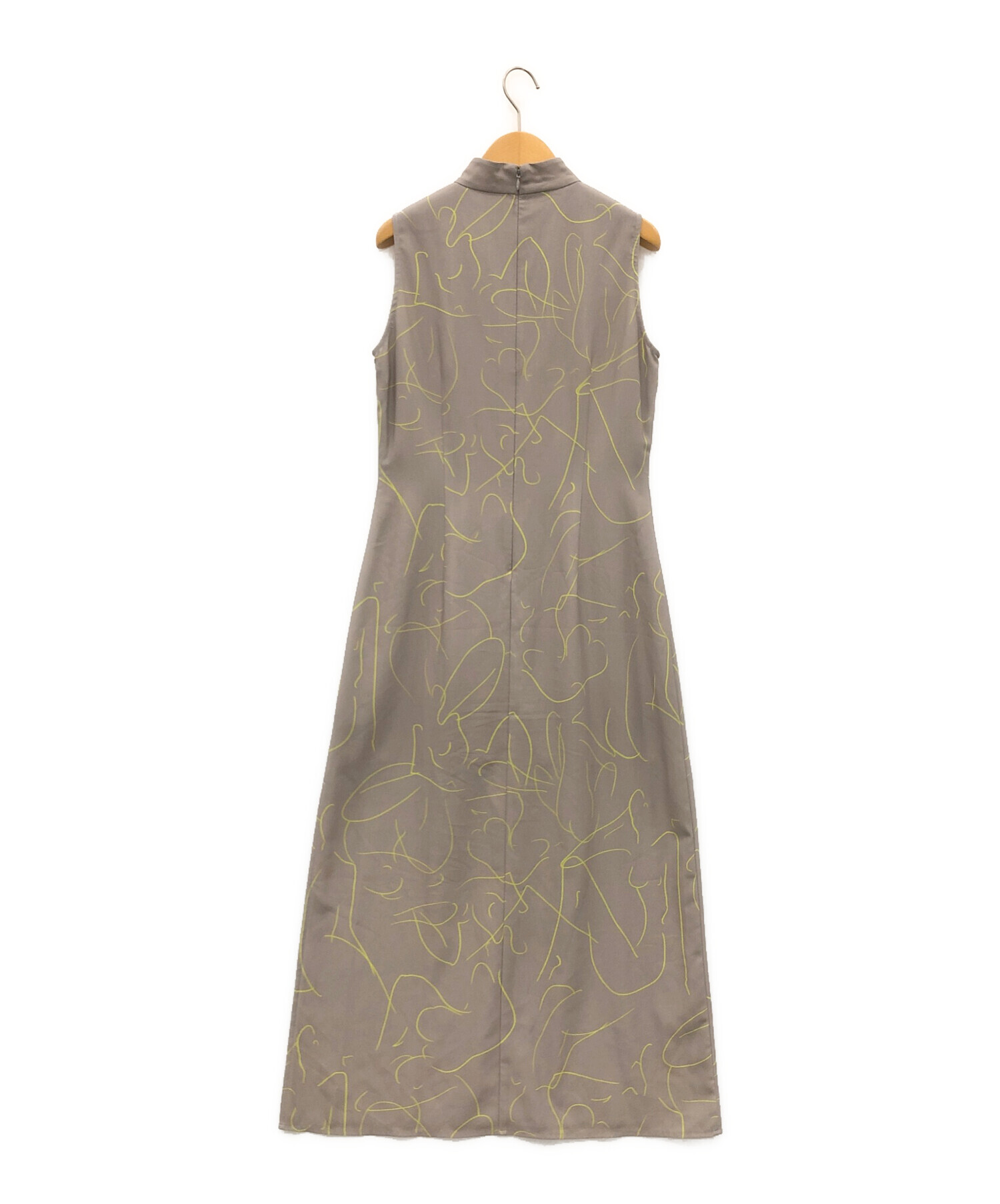 中古・古着通販】AMERI (アメリ) MEDI BODY LINE ART DRESS グレー