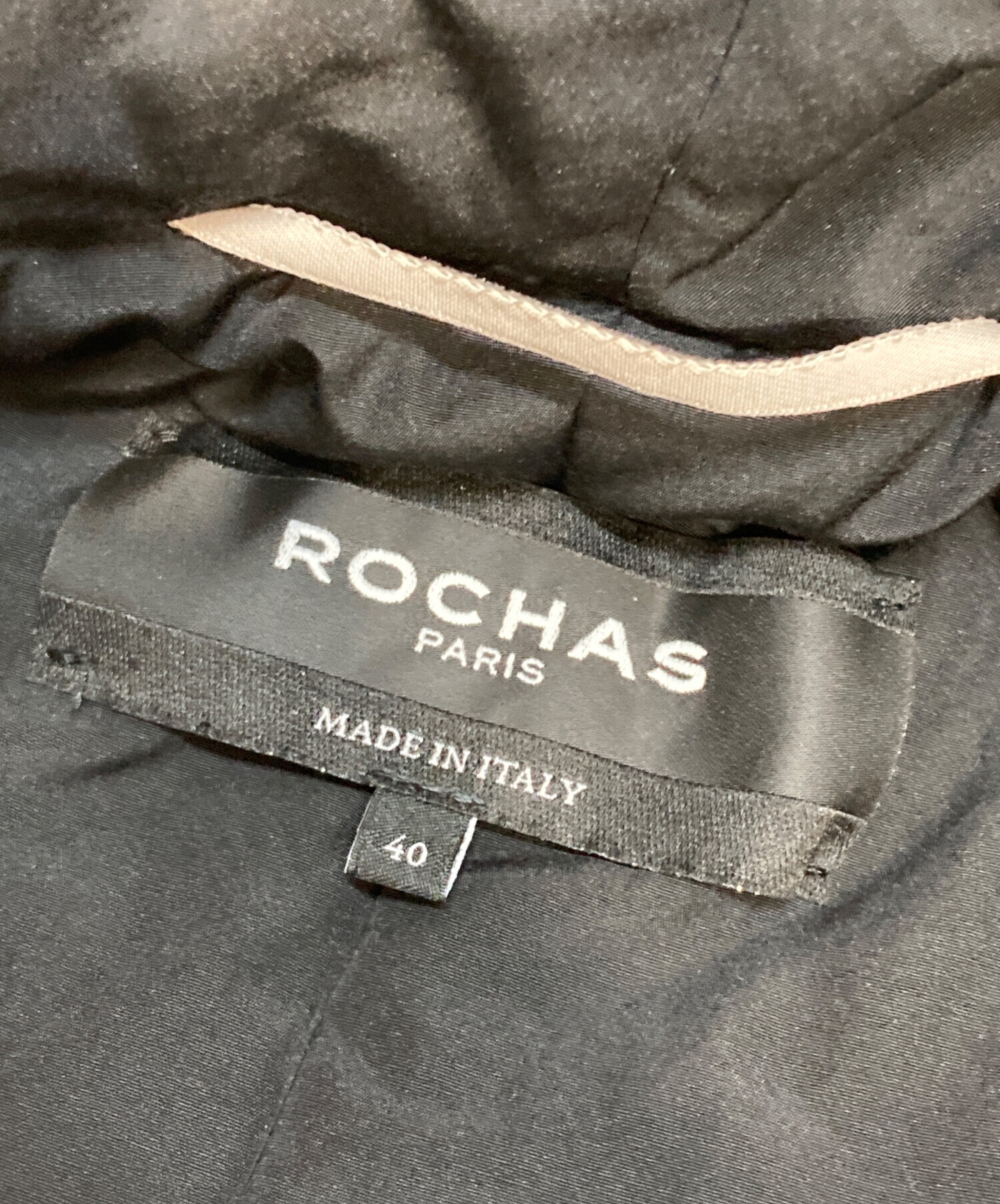 ROCHAS ロシャス コート（その他） レディース 【古着】【中古】 中古・古着通販】ROCHAS (ロシャス) パテッドコート ブラック サイズ:L
