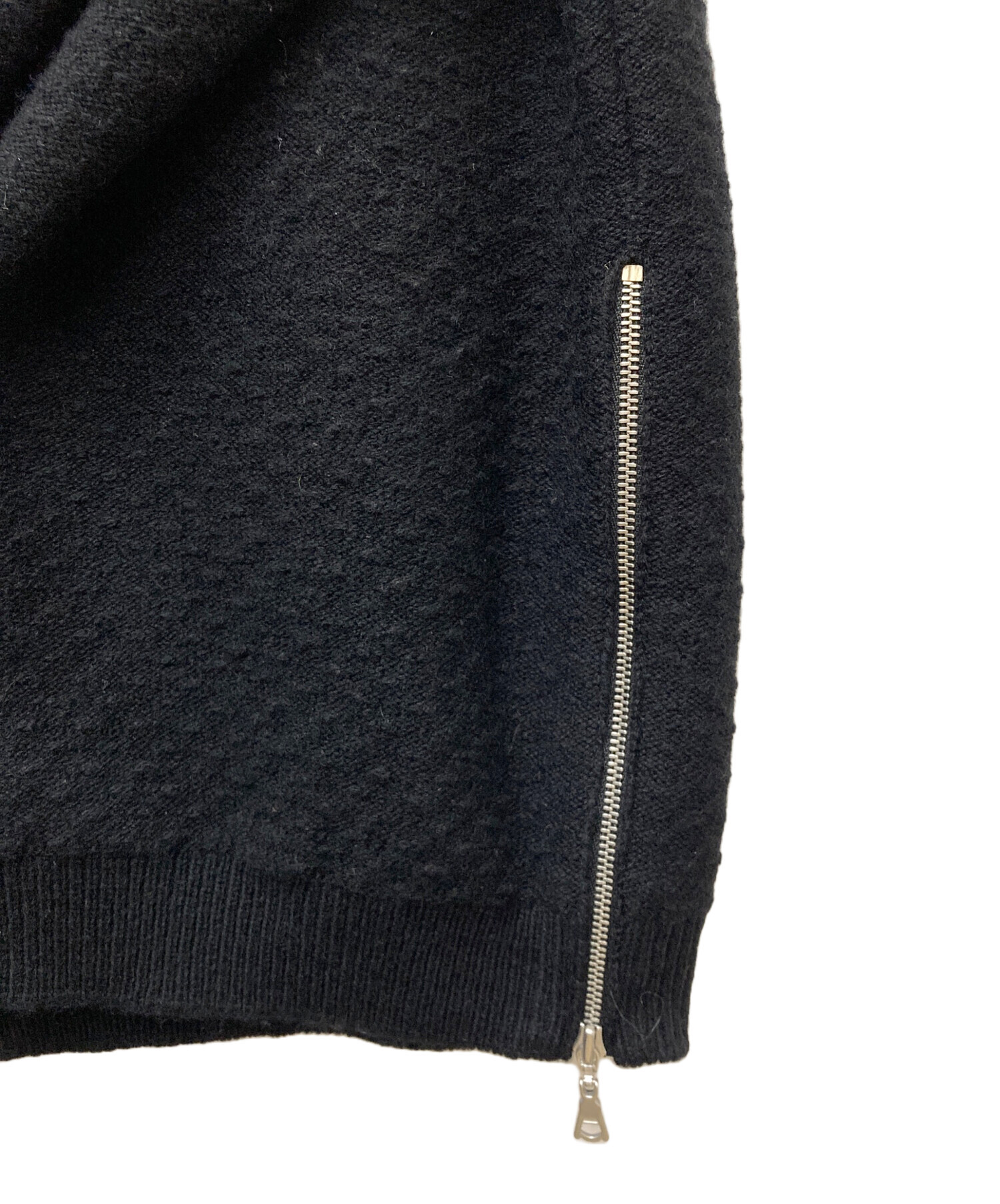 美品 FOXEY フォクシー ウール カシミア ニット ロゴ刺繍 40 ブラック 中古・古着通販】FOXEY (フォクシー) ウールカシミヤニット 33768